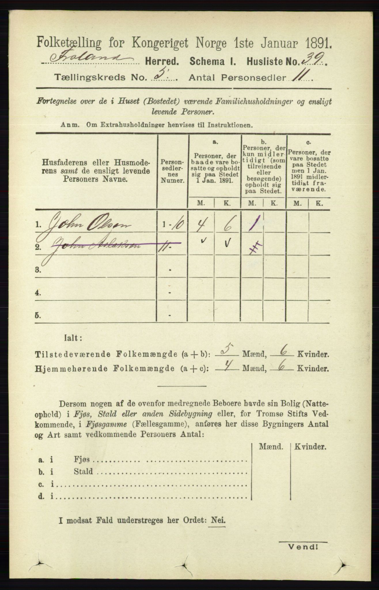 RA, Folketelling 1891 for 0919 Froland herred, 1891, s. 1761