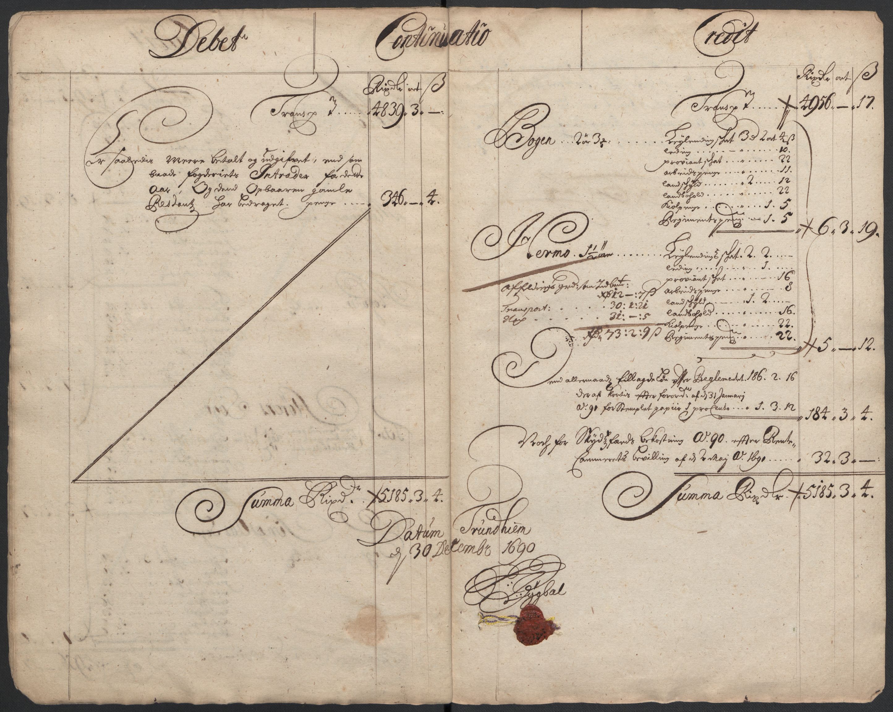 Rentekammeret inntil 1814, Reviderte regnskaper, Fogderegnskap, RA/EA-4092/R59/L3940: Fogderegnskap Gauldal, 1689-1690, s. 190