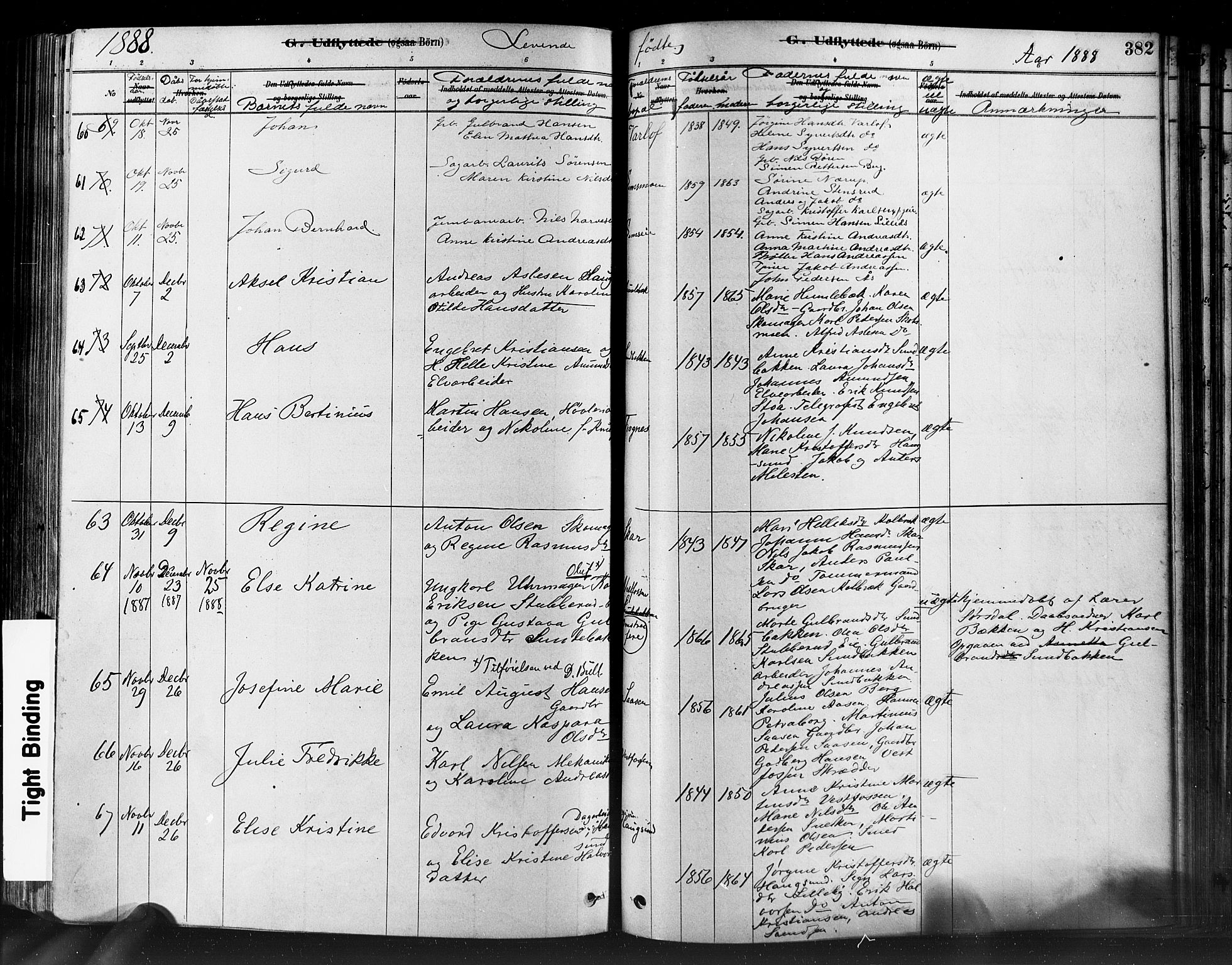 Eiker kirkebøker, AV/SAKO-A-4/F/Fb/L0001: Ministerialbok nr. II 1, 1878-1888, s. 382