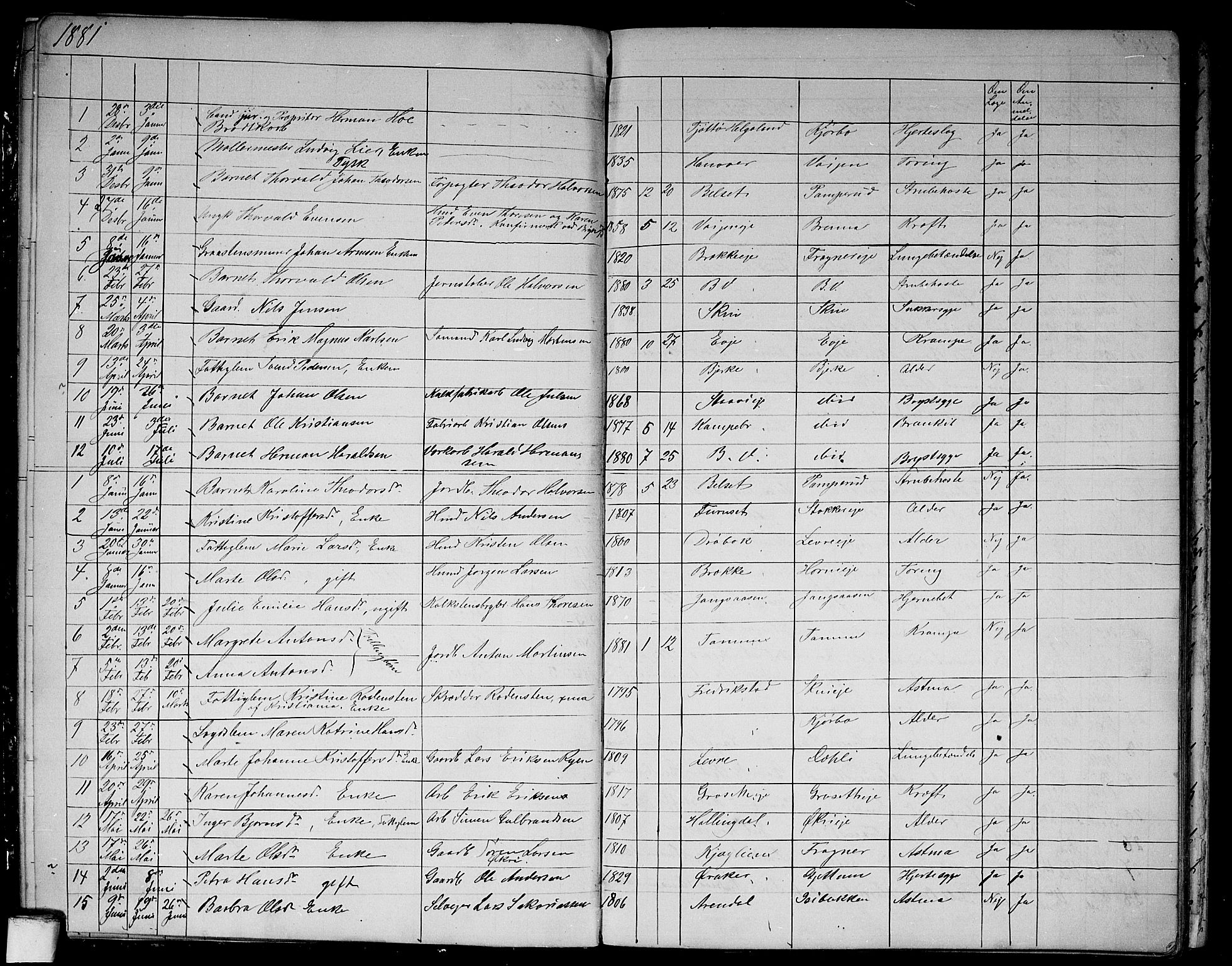 Asker prestekontor Kirkebøker, AV/SAO-A-10256a/G/Gb/L0003: Klokkerbok nr. II 3, 1875-1889