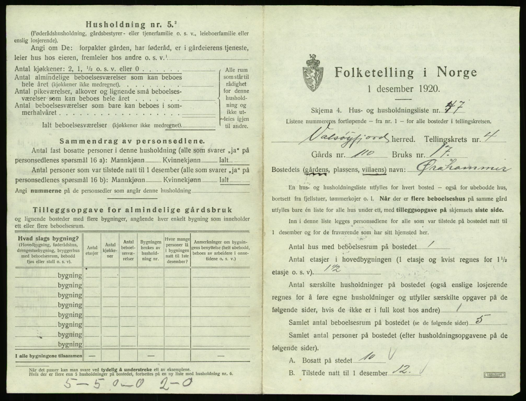 SAT, Folketelling 1920 for 1570 Valsøyfjord herred, 1920, s. 305