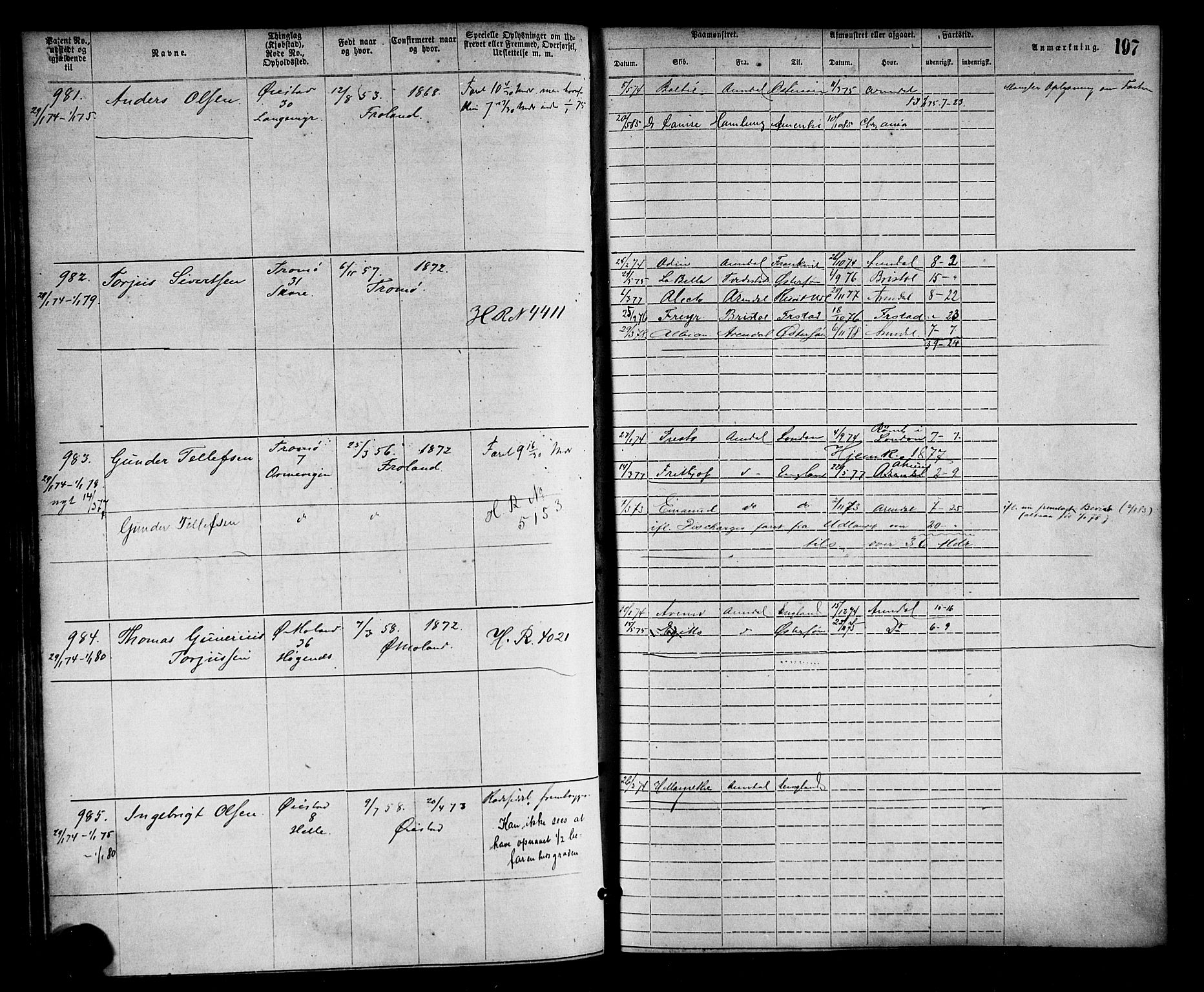 Arendal mønstringskrets, SAK/2031-0012/F/Fa/L0002: Annotasjonsrulle nr 1-1910 med register, S-2, 1868-1880, s. 228