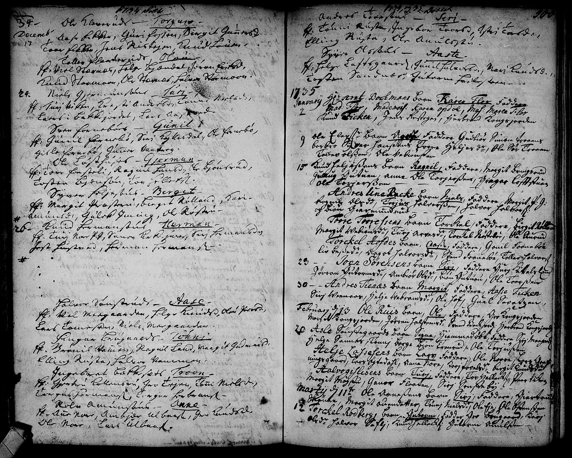 Rollag kirkebøker, SAKO/A-240/F/Fa/L0002: Ministerialbok nr. I 2, 1714-1742, s. 100