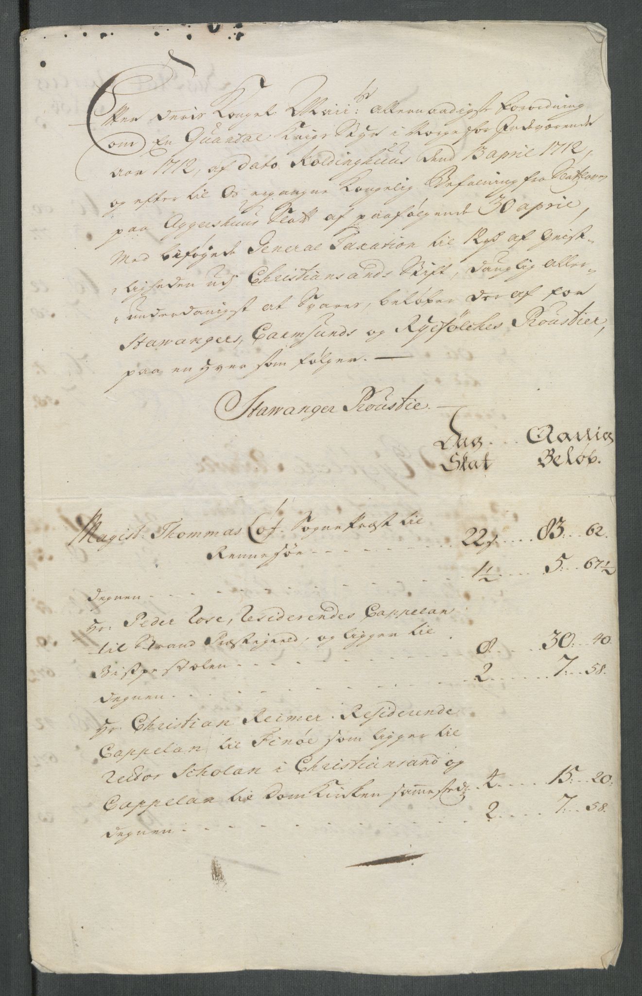 Rentekammeret inntil 1814, Reviderte regnskaper, Fogderegnskap, RA/EA-4092/R47/L2865: Fogderegnskap Ryfylke, 1712, s. 94