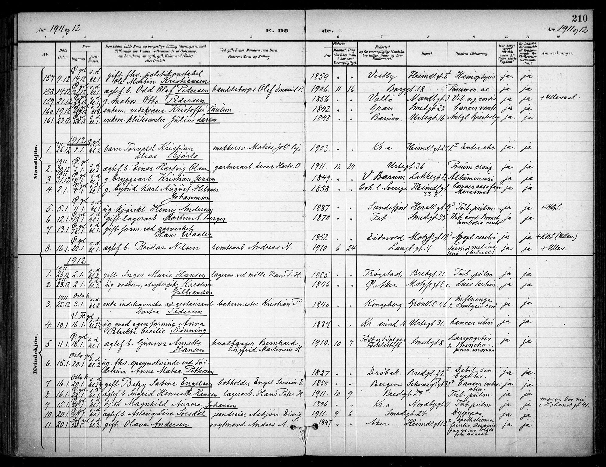 Grønland prestekontor Kirkebøker, AV/SAO-A-10848/F/Fa/L0016: Ministerialbok nr. 16, 1898-1918, s. 210