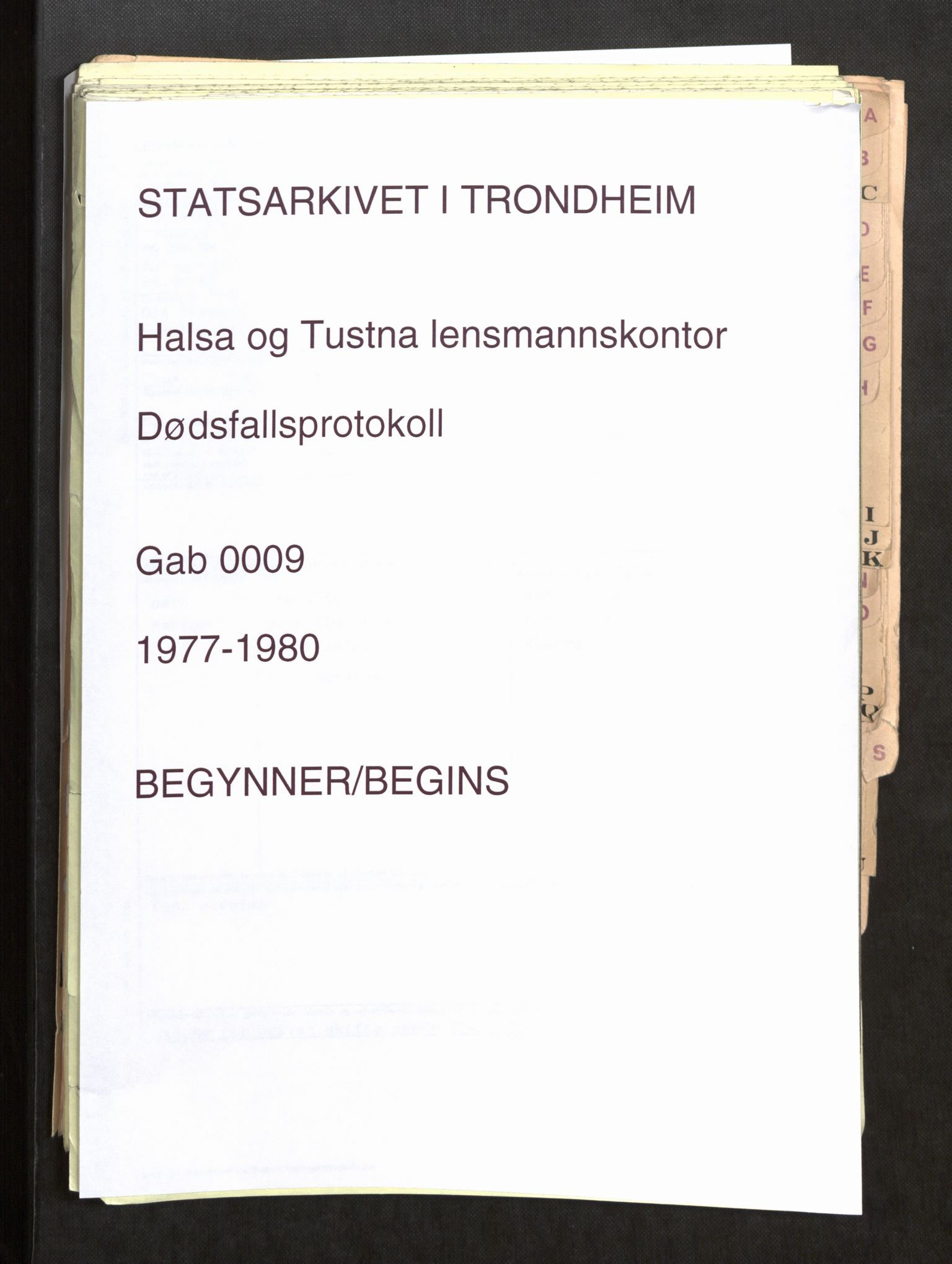 Halsa og Tustna lensmannskontor, SAT/A-1100, 1977-1980