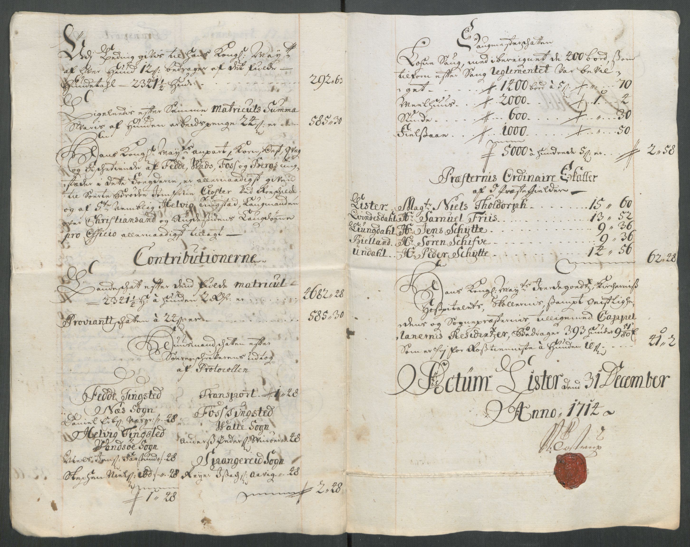 Rentekammeret inntil 1814, Reviderte regnskaper, Fogderegnskap, RA/EA-4092/R43/L2558: Fogderegnskap Lista og Mandal, 1714, s. 91