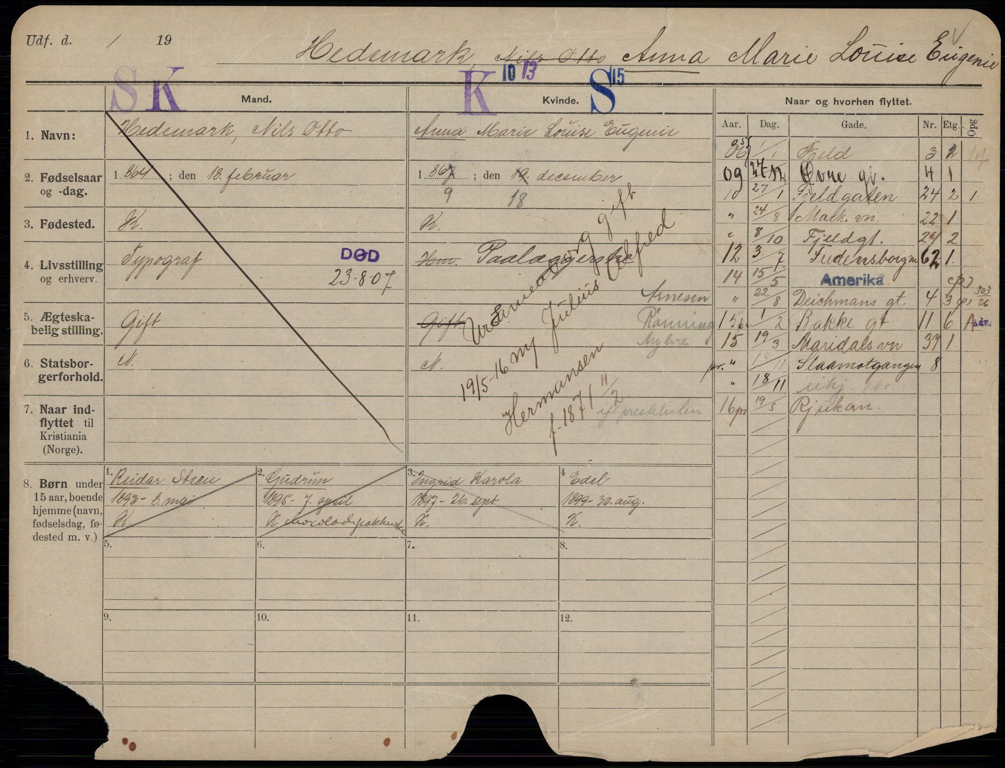 Oslo folkeregister, Registerkort, SAO/A-11715/K/Kb/L0026: HE - NI, 1916