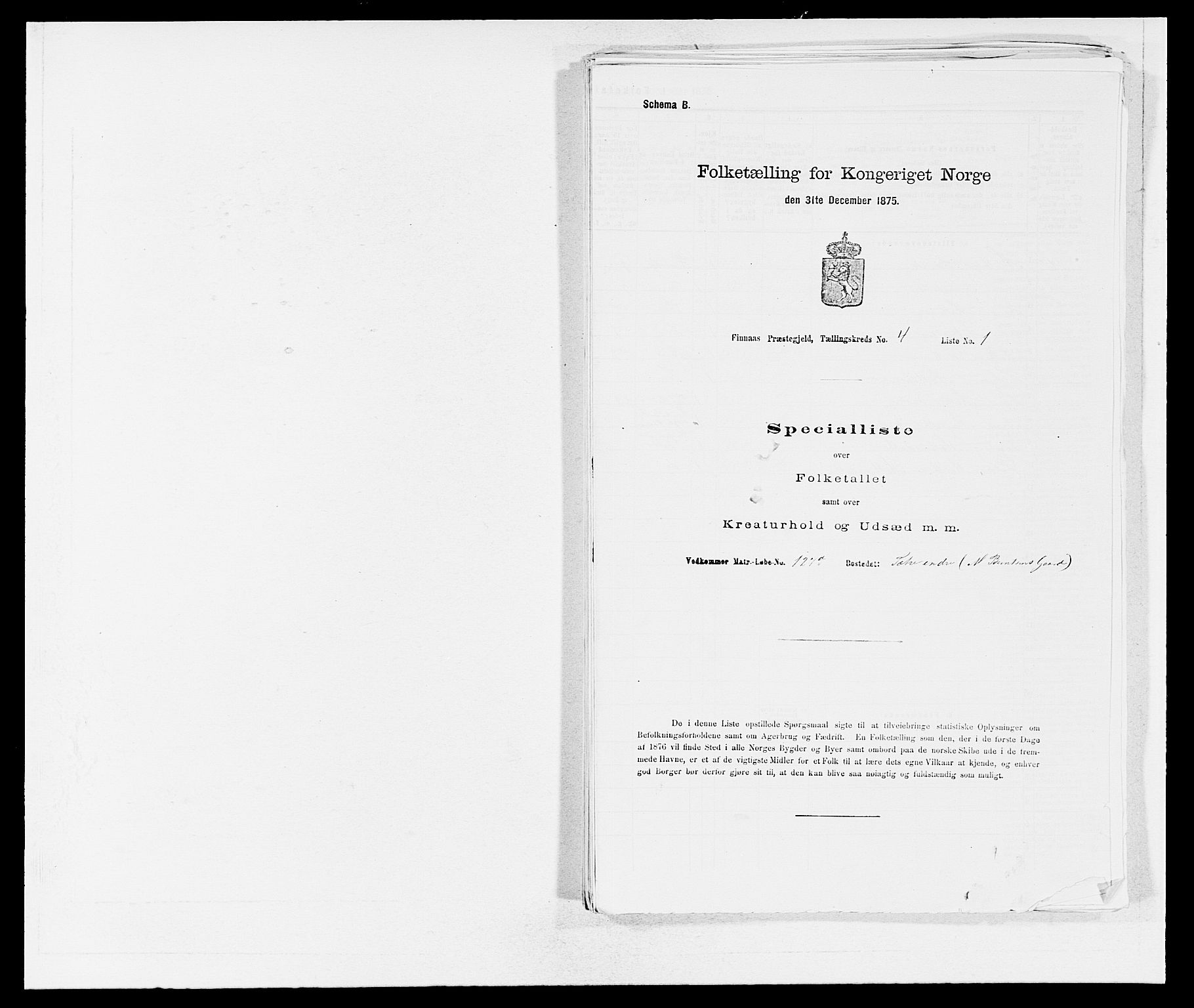 SAB, Folketelling 1875 for 1218P Finnås prestegjeld, 1875, s. 524