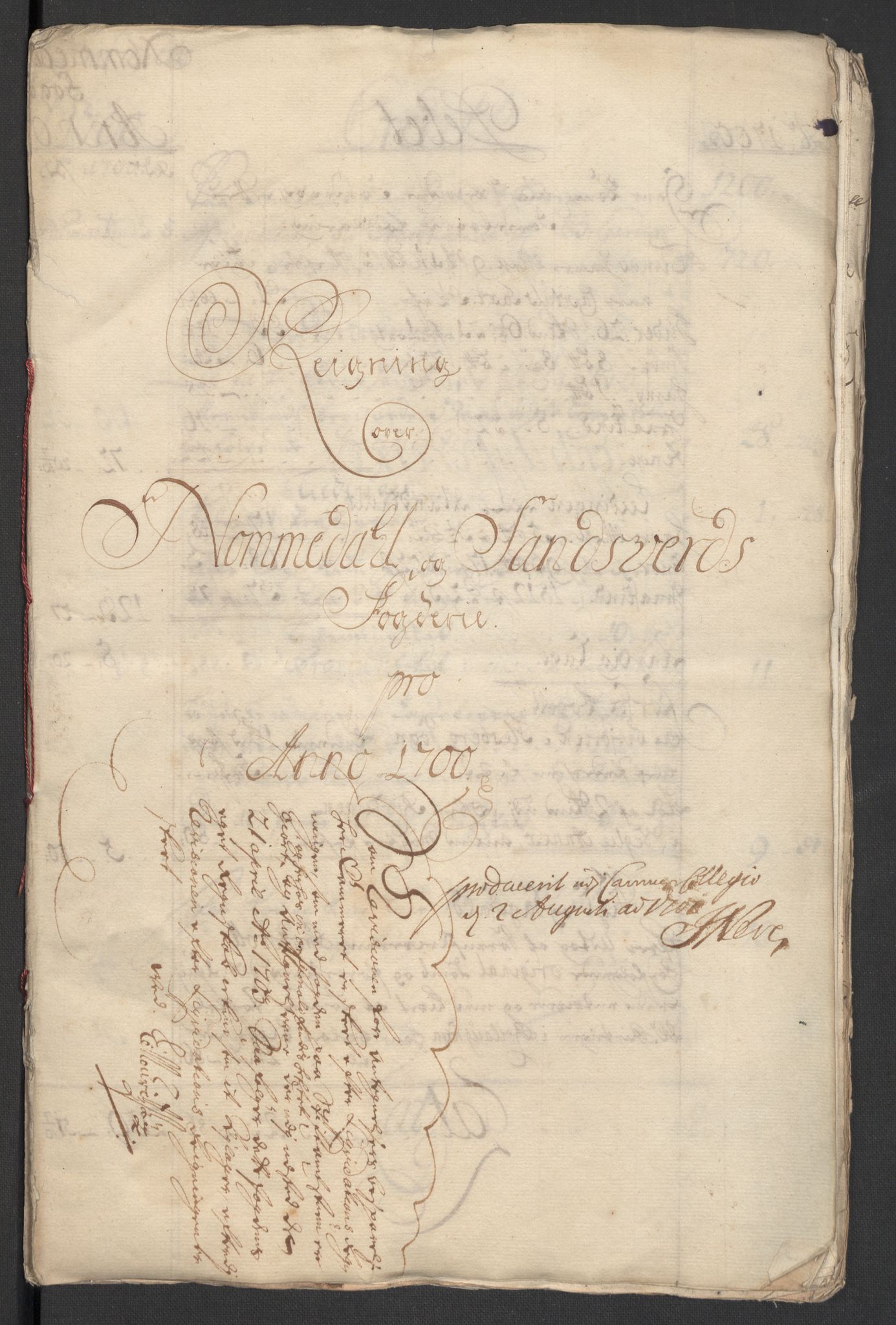 Rentekammeret inntil 1814, Reviderte regnskaper, Fogderegnskap, RA/EA-4092/R24/L1577: Fogderegnskap Numedal og Sandsvær, 1698-1700, s. 19