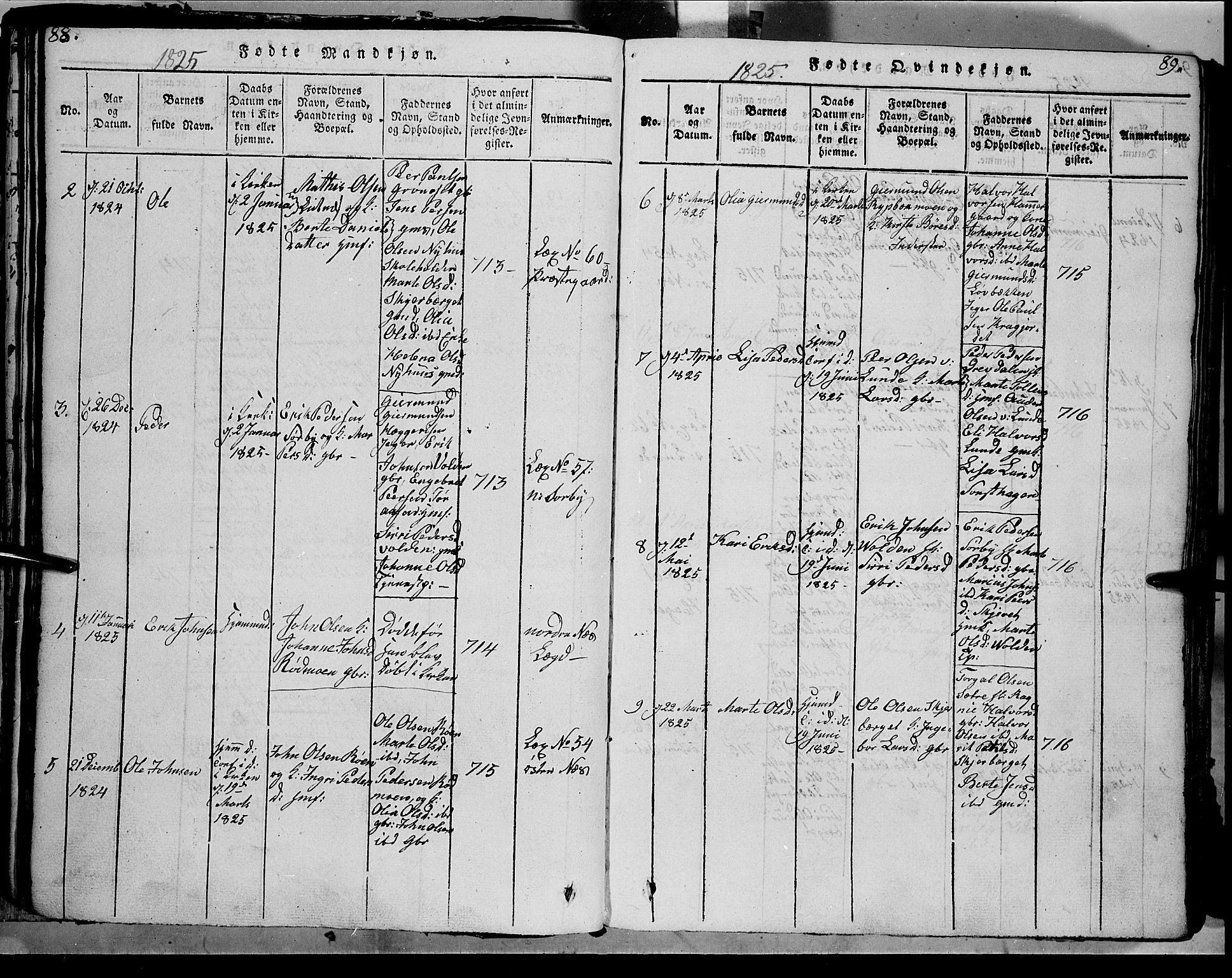 Trysil prestekontor, SAH/PREST-046/H/Ha/Haa/L0003: Ministerialbok nr. 3 /1, 1814-1841, s. 88-89