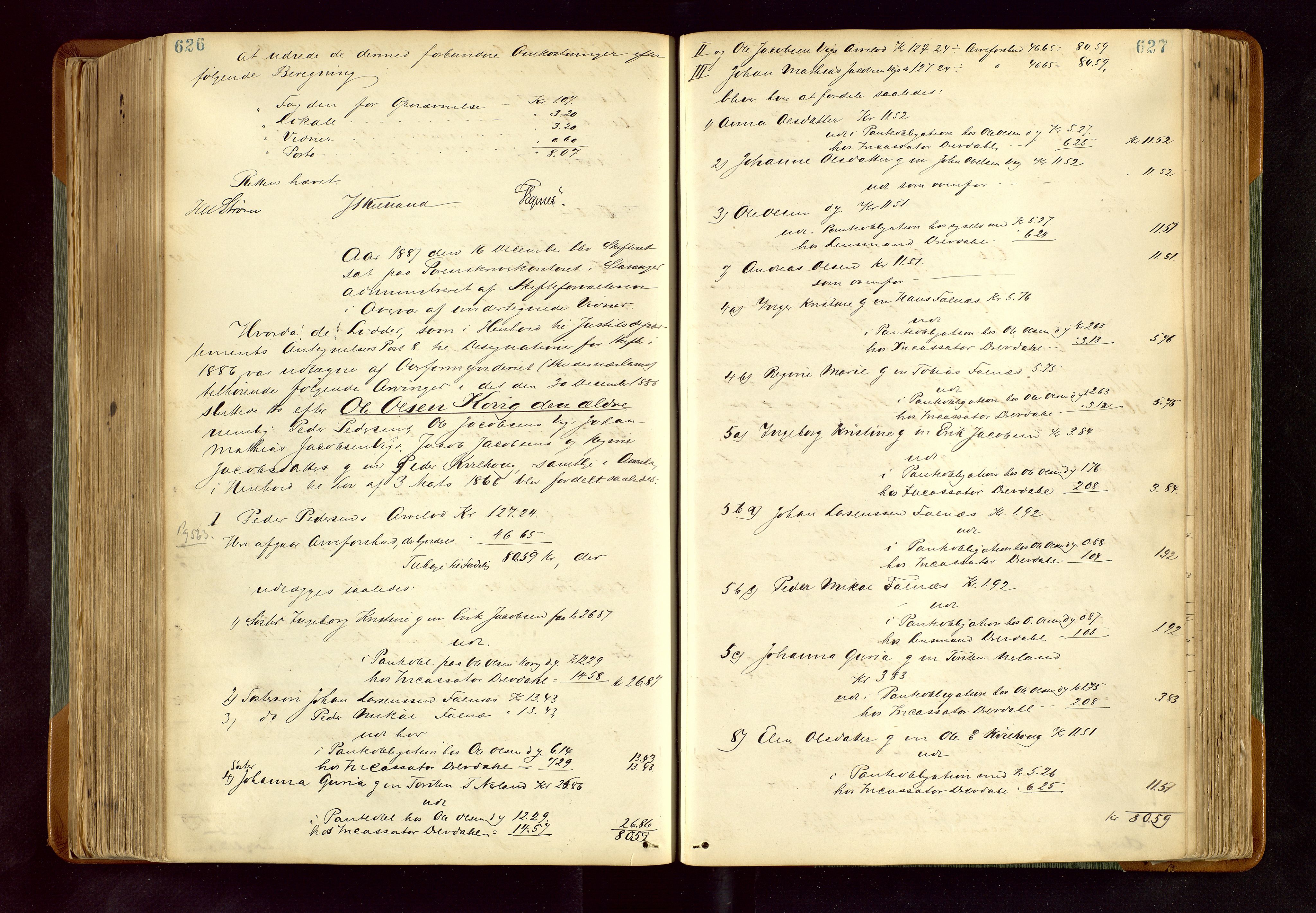 Karmsund sorenskriveri, AV/SAST-A-100311/01/IV/IVDB/L0011: SKIFTEPROTOKOLL SKUDENES, AVALDSNES, 1879-1894, s. 626-627