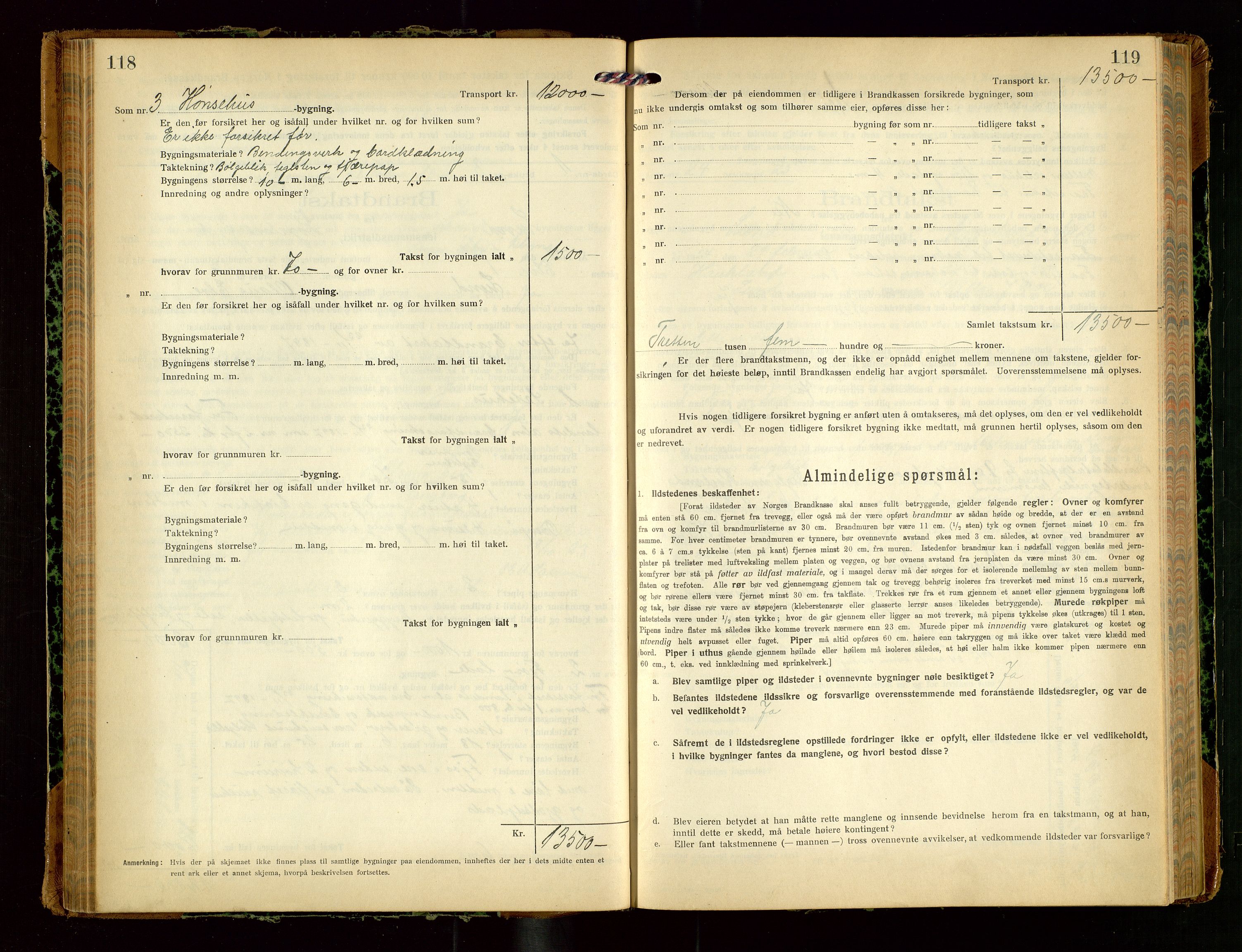 Lund lensmannskontor, SAST/A-100303/Gob/L0004: "Brandtakstprotokol", 1921-1929, s. 118-119