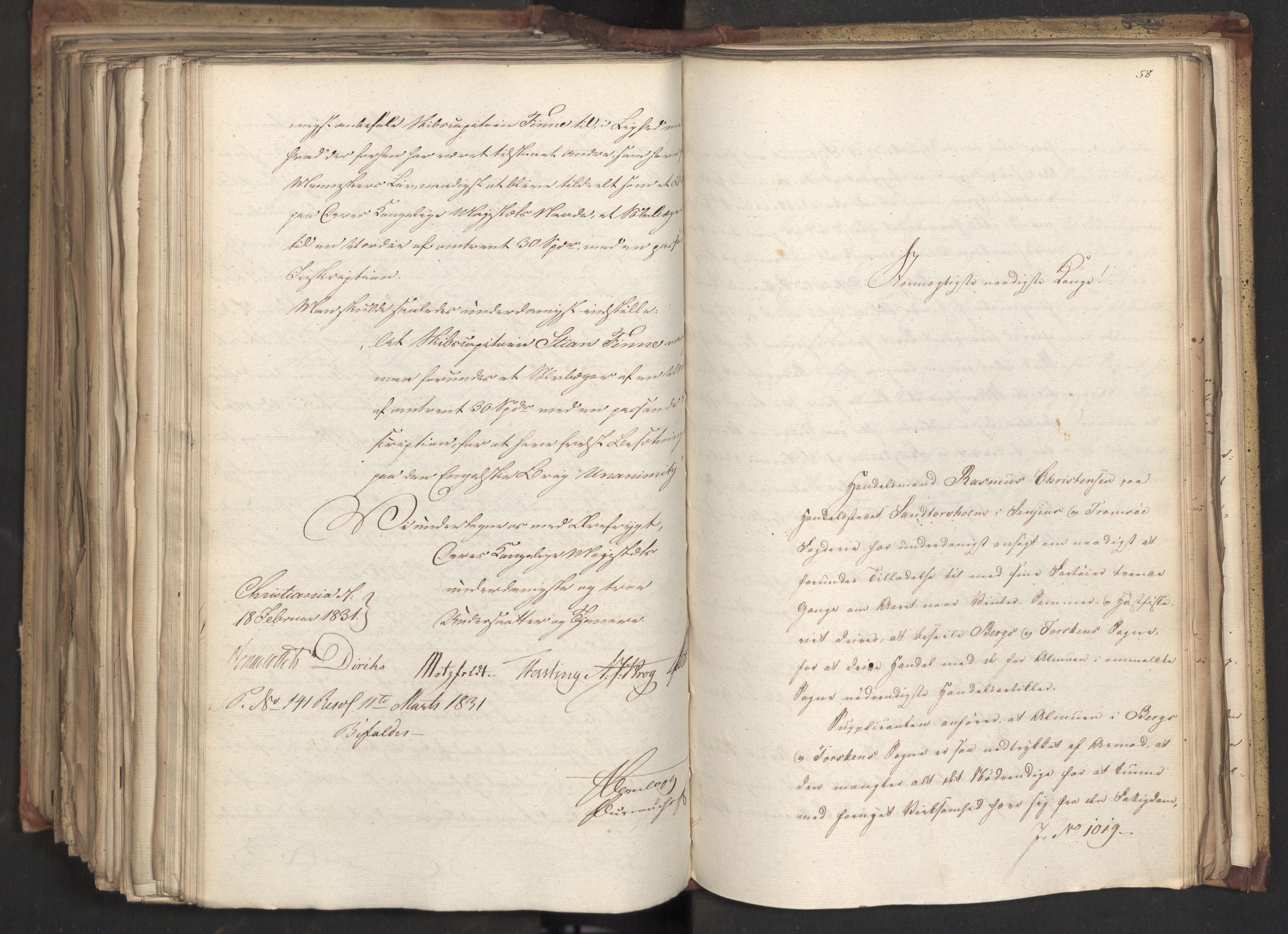 Statsrådsavdelingen i Stockholm, AV/RA-S-1003/D/Da/L0069: Regjeringsinnstillinger nr. 877-1046, 1831, s. 494