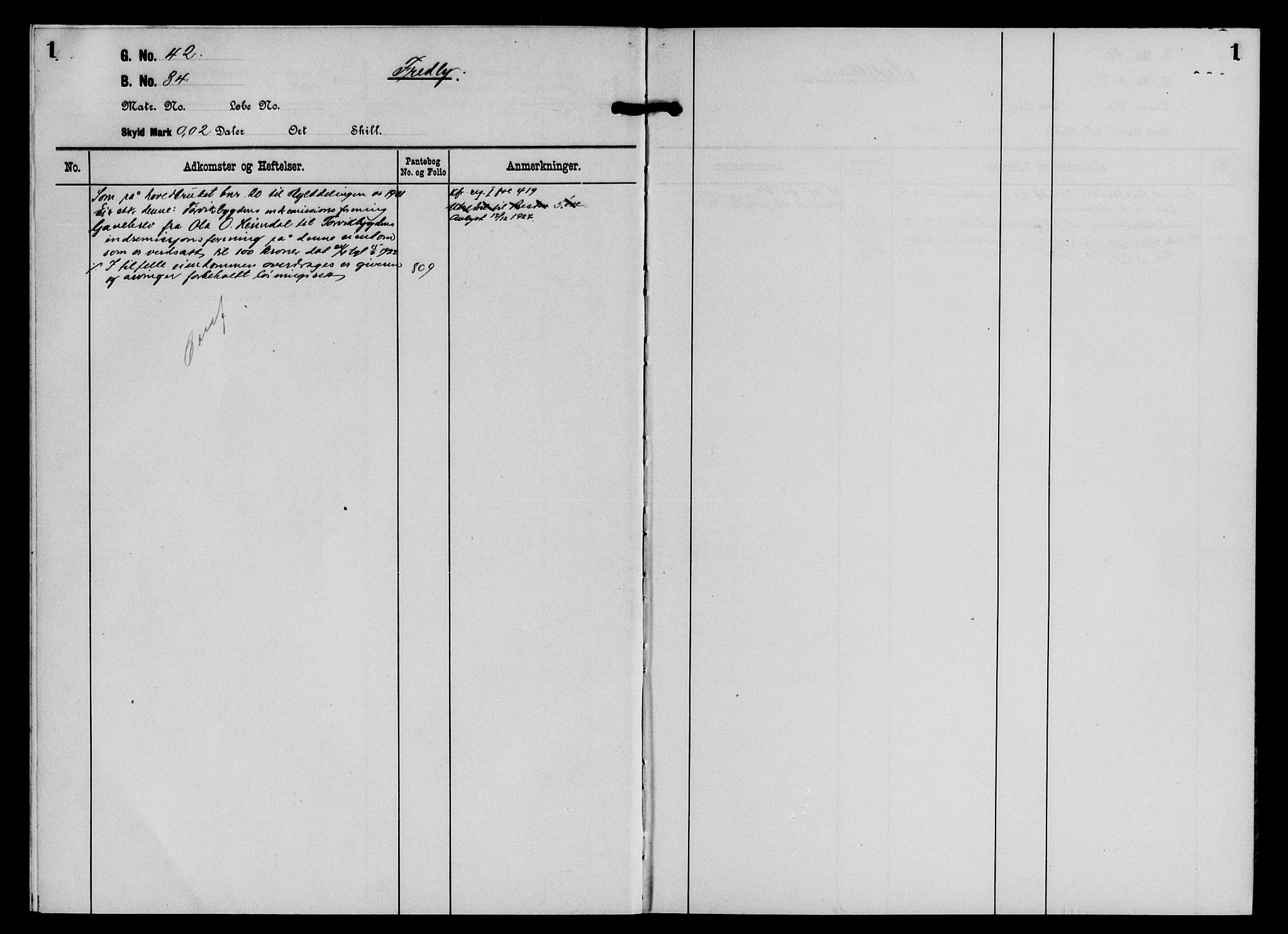 Hardanger og Voss sorenskriveri, SAB/A-2501/2/2A/2Aa/L0030: Panteregister nr. II.A.a.30, 1800-1940, s. 1