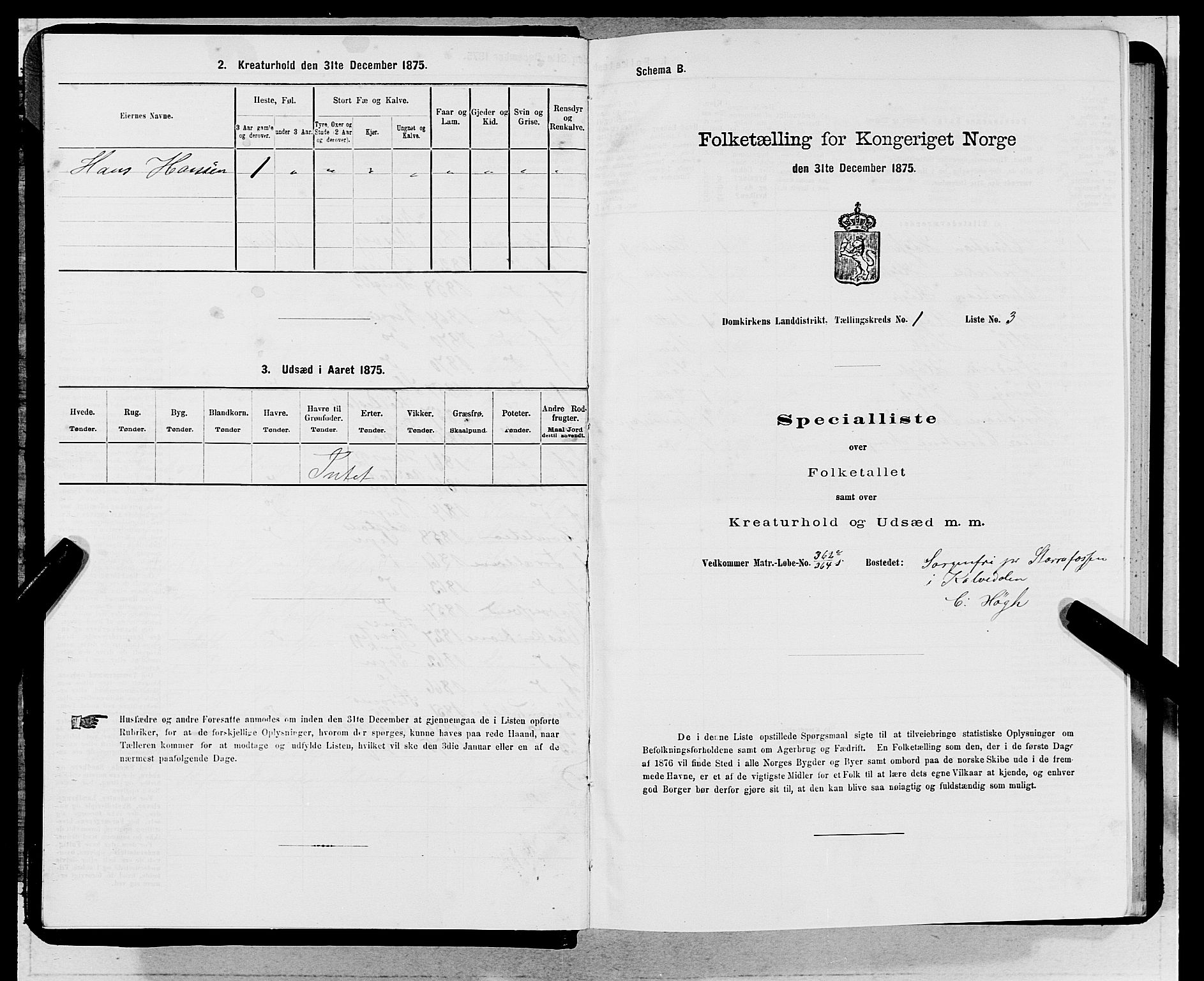 SAB, Folketelling 1875 for 1281L Bergen landdistrikt, Domkirkens landsokn og Sandvikens landsokn, 1875, s. 434