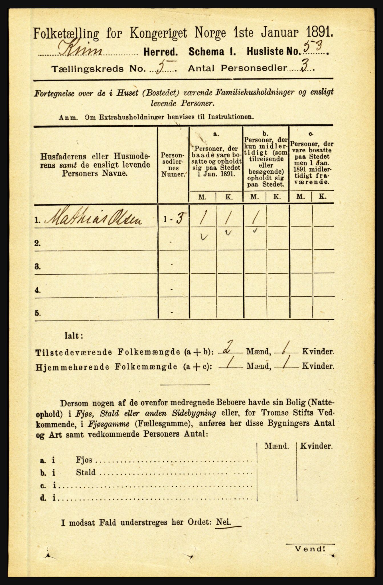 RA, Folketelling 1891 for 1437 Kinn herred, 1891, s. 1792
