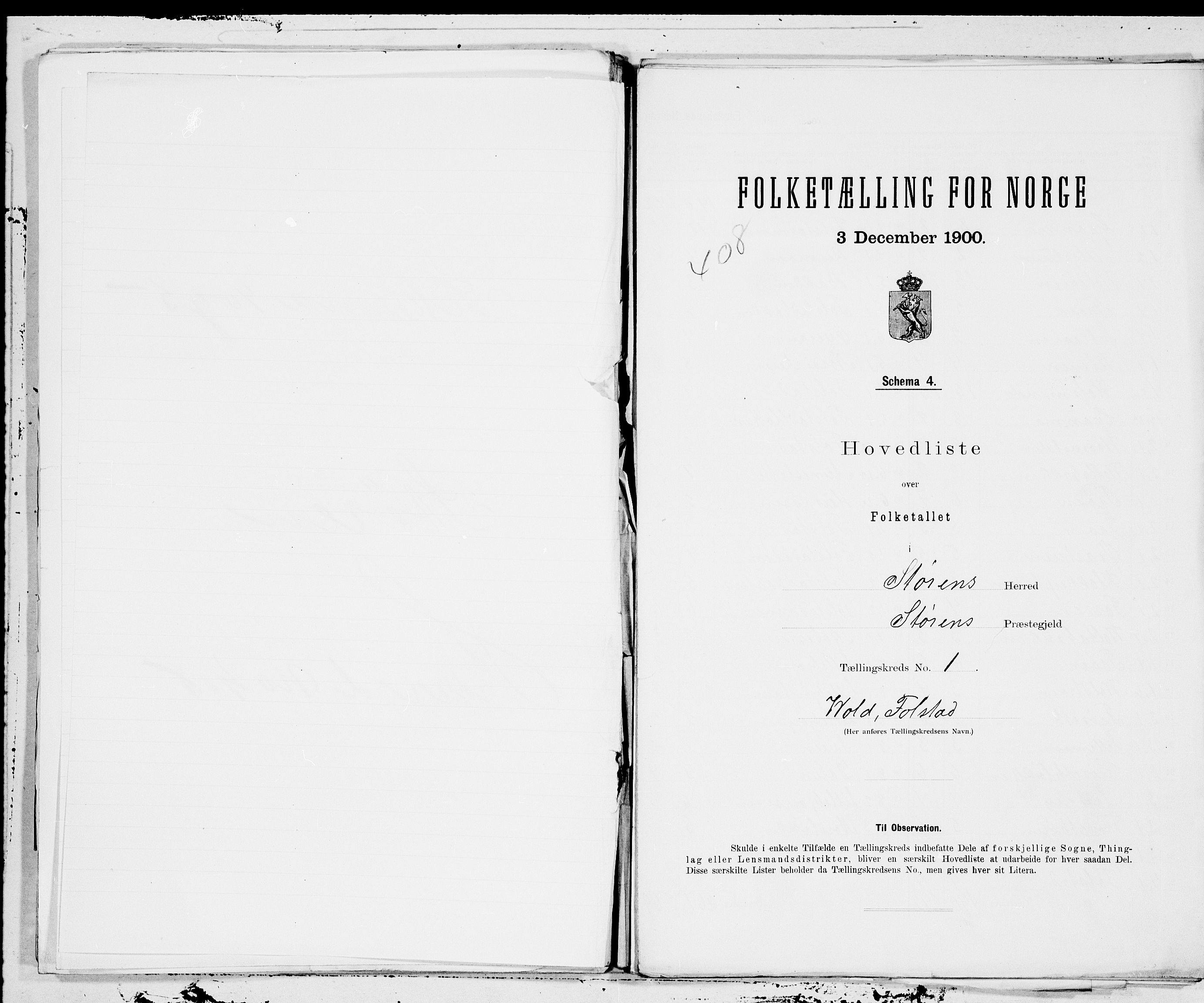 SAT, Folketelling 1900 for 1648 Støren herred, 1900, s. 2