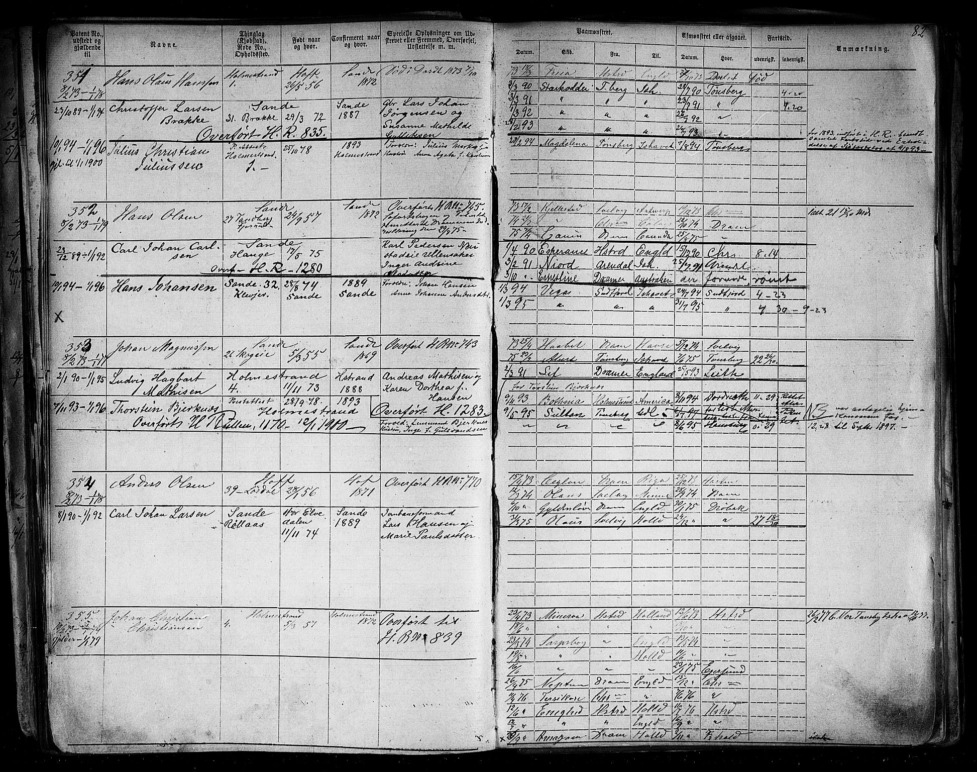 Holmestrand innrulleringskontor, AV/SAKO-A-1151/F/Fb/L0003: Annotasjonsrulle, 1868-1886, s. 73