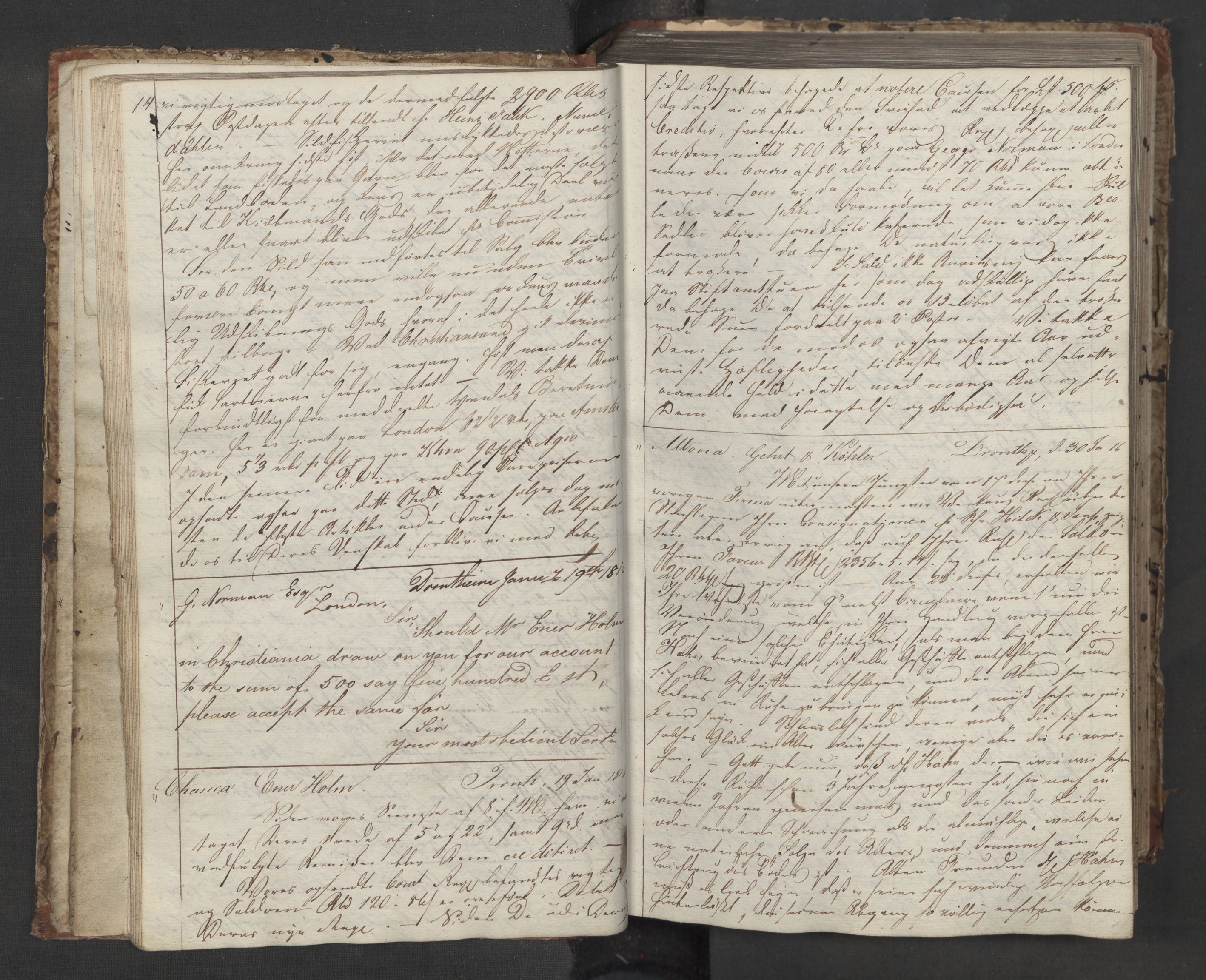 Hoë, Herman & Co, AV/SAT-PA-0280/11/L0013: Kopibok, utenriks, 1815-1821, s. 14-15