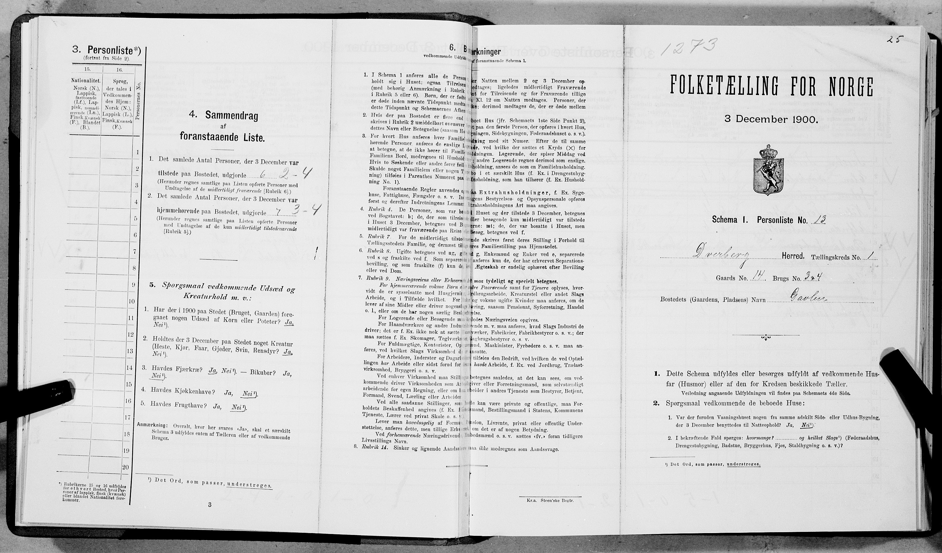 SAT, Folketelling 1900 for 1872 Dverberg herred, 1900, s. 56