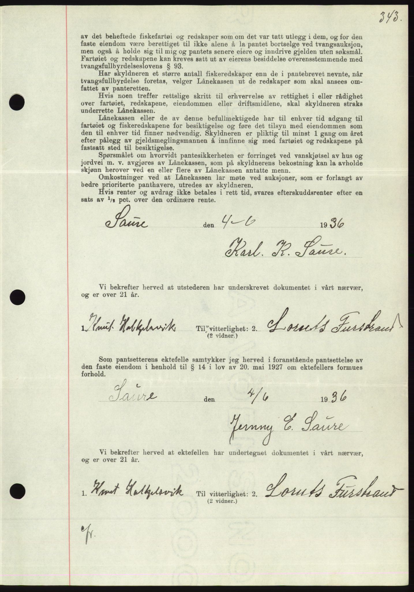 Søre Sunnmøre sorenskriveri, AV/SAT-A-4122/1/2/2C/L0061: Pantebok nr. 55, 1936-1936, Dagboknr: 1374/1936