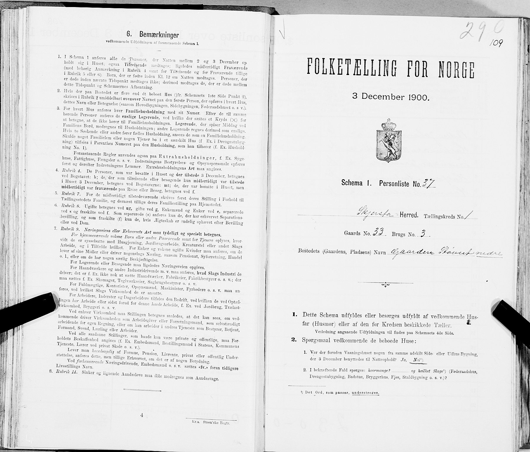 SAT, Folketelling 1900 for 1842 Skjerstad herred, 1900, s. 109