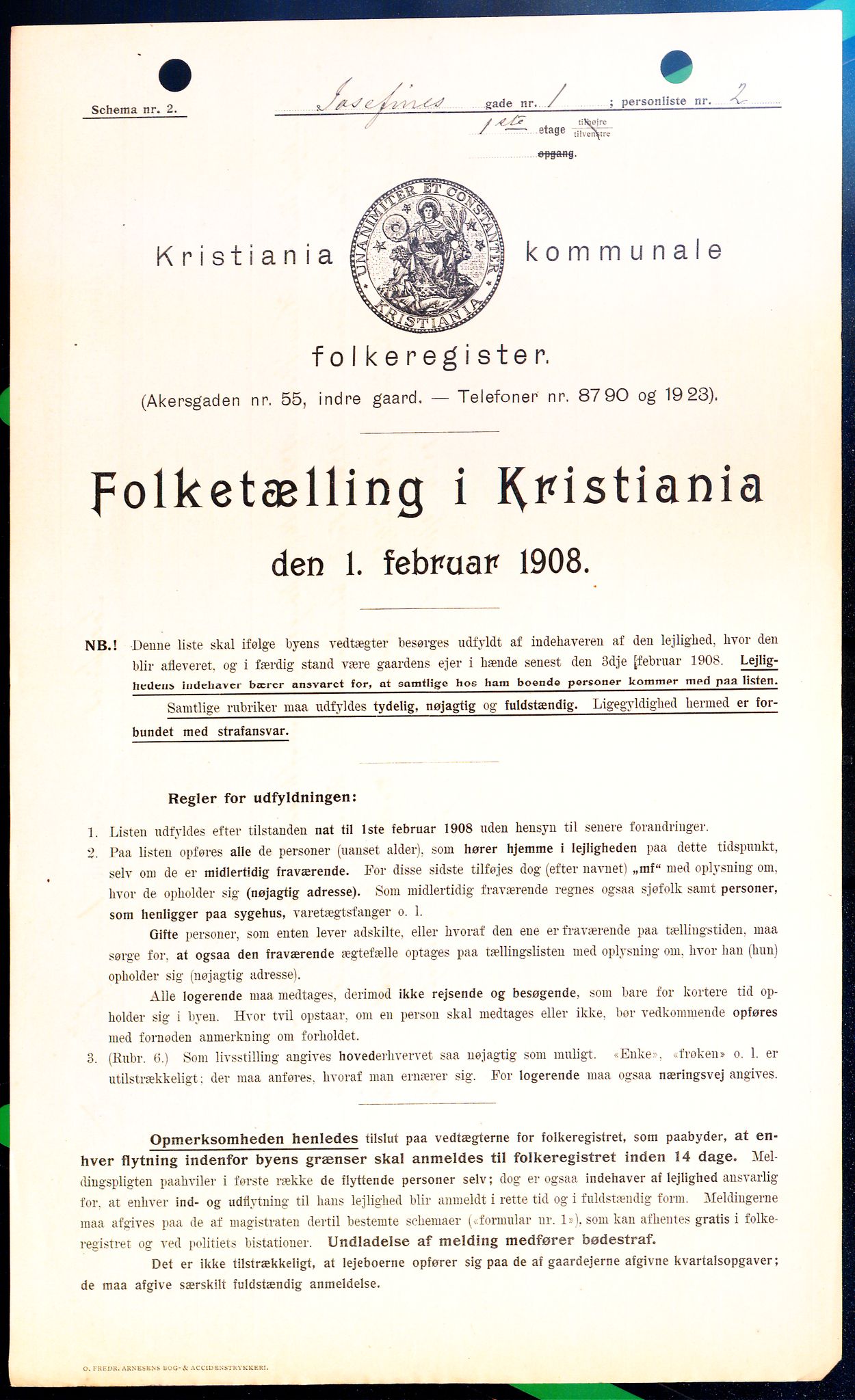 OBA, Kommunal folketelling 1.2.1908 for Kristiania kjøpstad, 1908, s. 42279