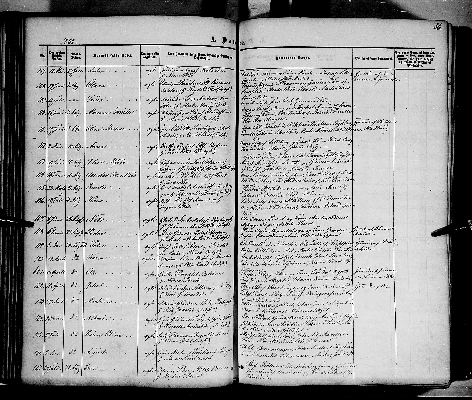 Elverum prestekontor, AV/SAH-PREST-044/H/Ha/Haa/L0010: Ministerialbok nr. 10, 1857-1868, s. 56