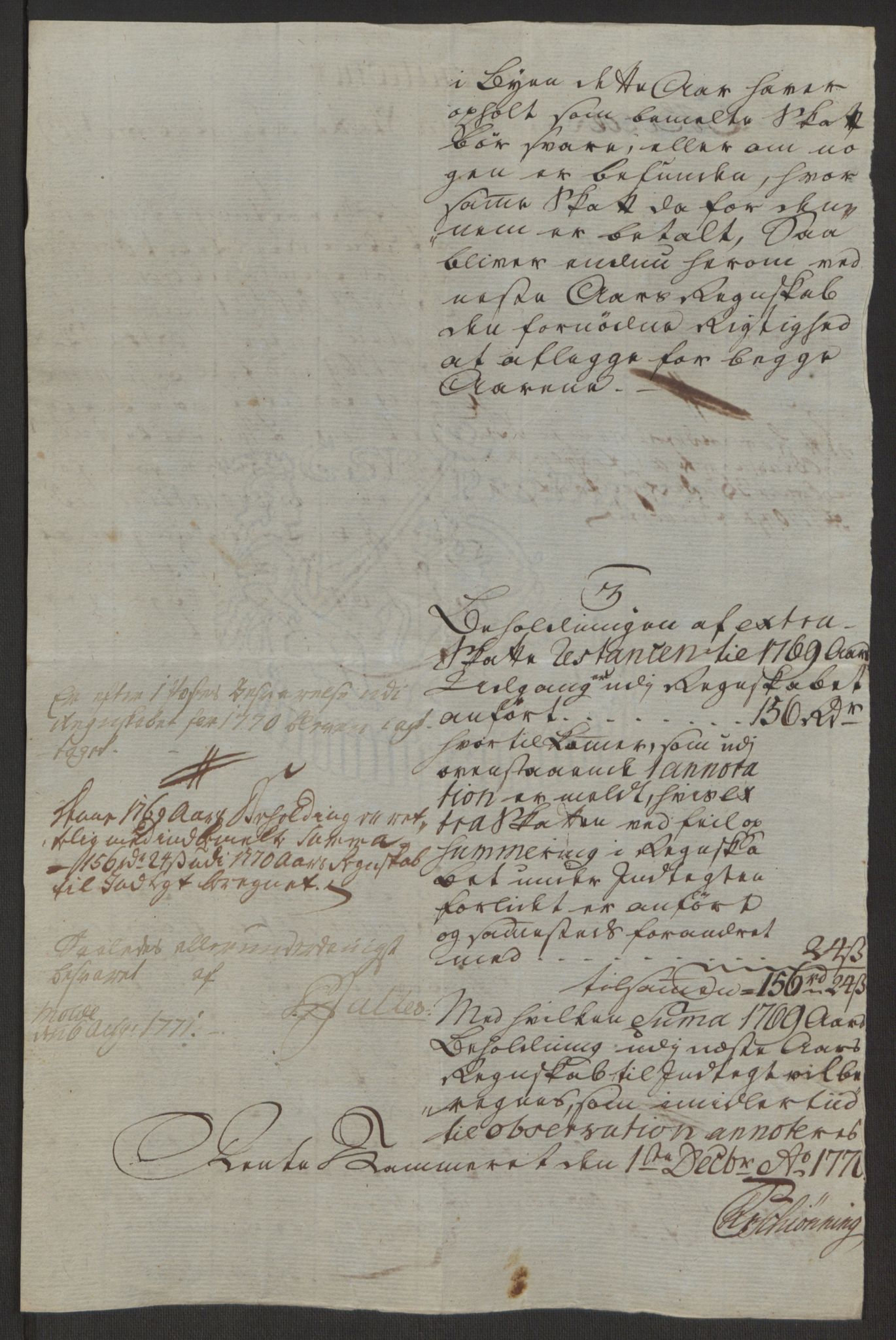 Rentekammeret inntil 1814, Reviderte regnskaper, Byregnskaper, AV/RA-EA-4066/R/Rq/L0487/0004: [Q1] Kontribusjonsregnskap / Ekstraskatt, 1762-1772, s. 189