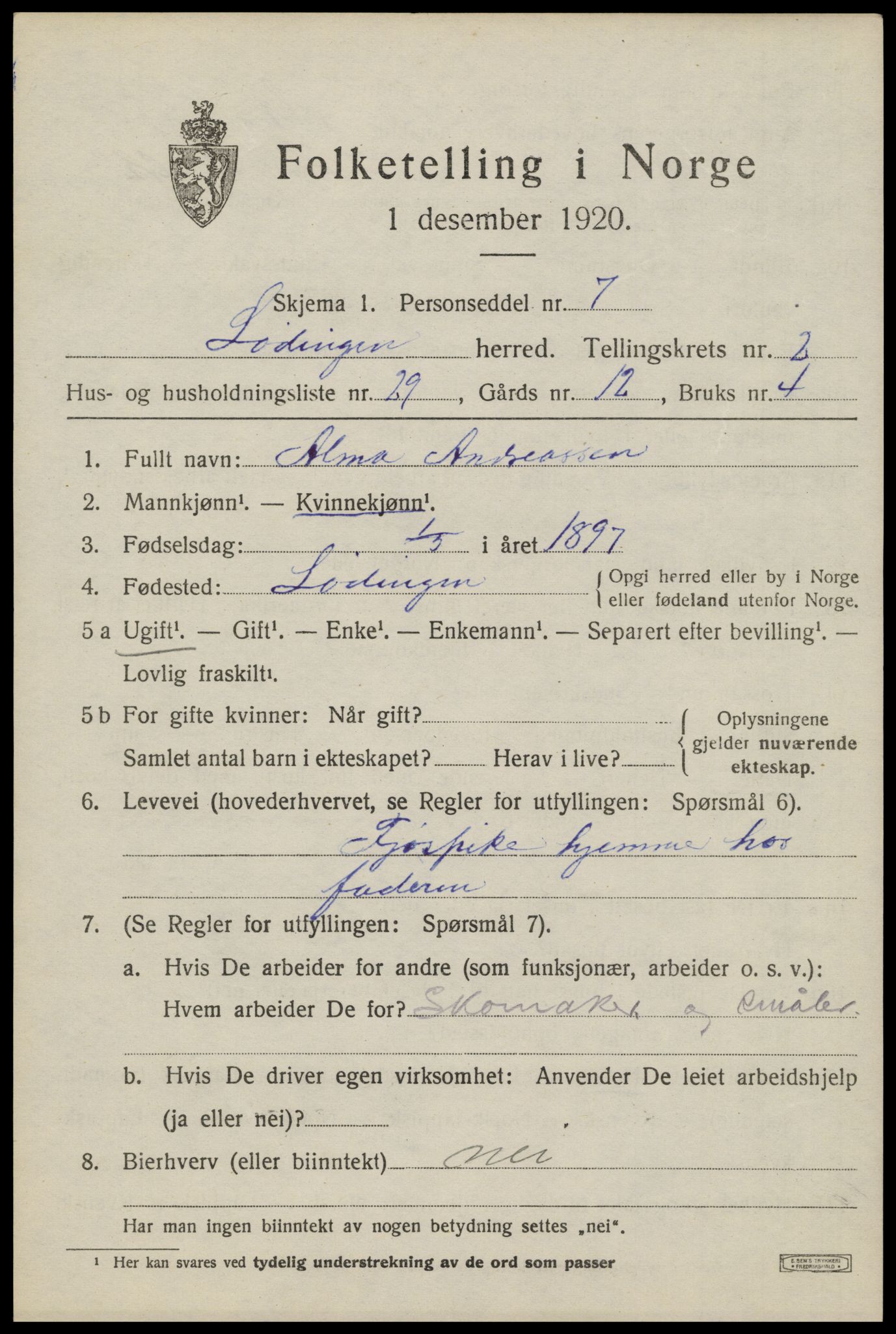 SAT, Folketelling 1920 for 1851 Lødingen herred, 1920, s. 2021