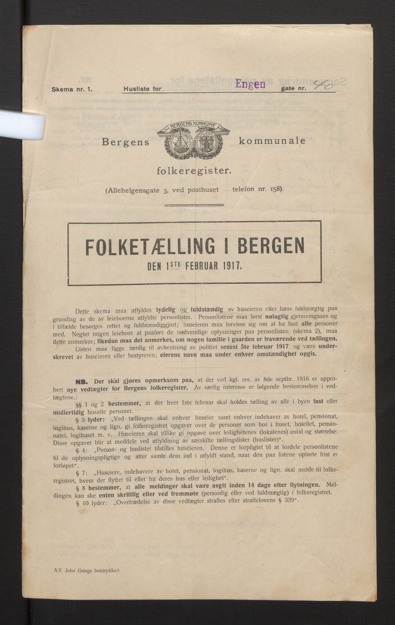 SAB, Kommunal folketelling 1917 for Bergen kjøpstad, 1917, s. 6801