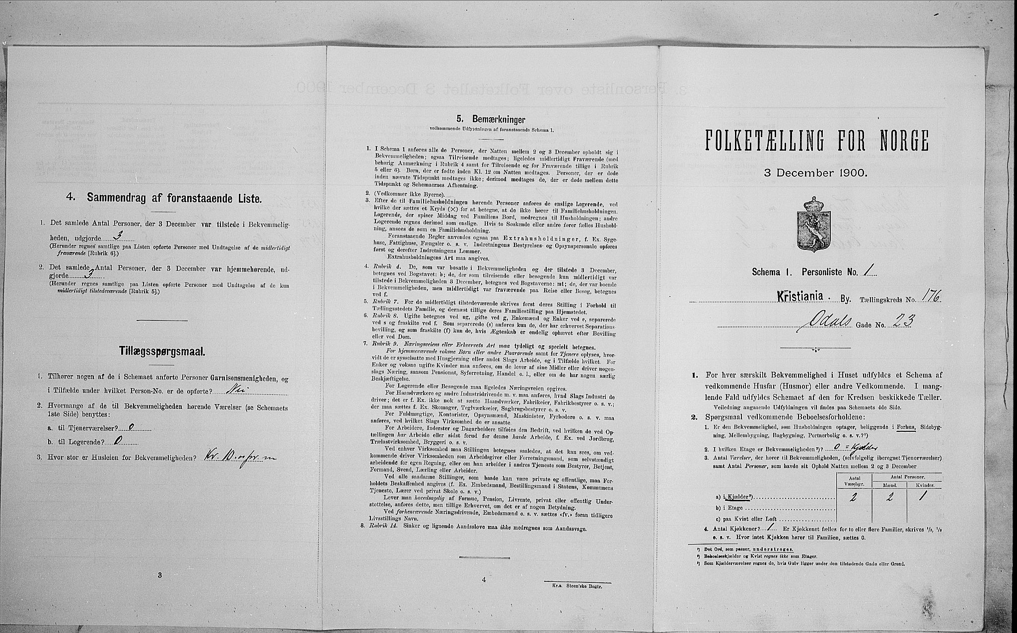 SAO, Folketelling 1900 for 0301 Kristiania kjøpstad, 1900, s. 67411