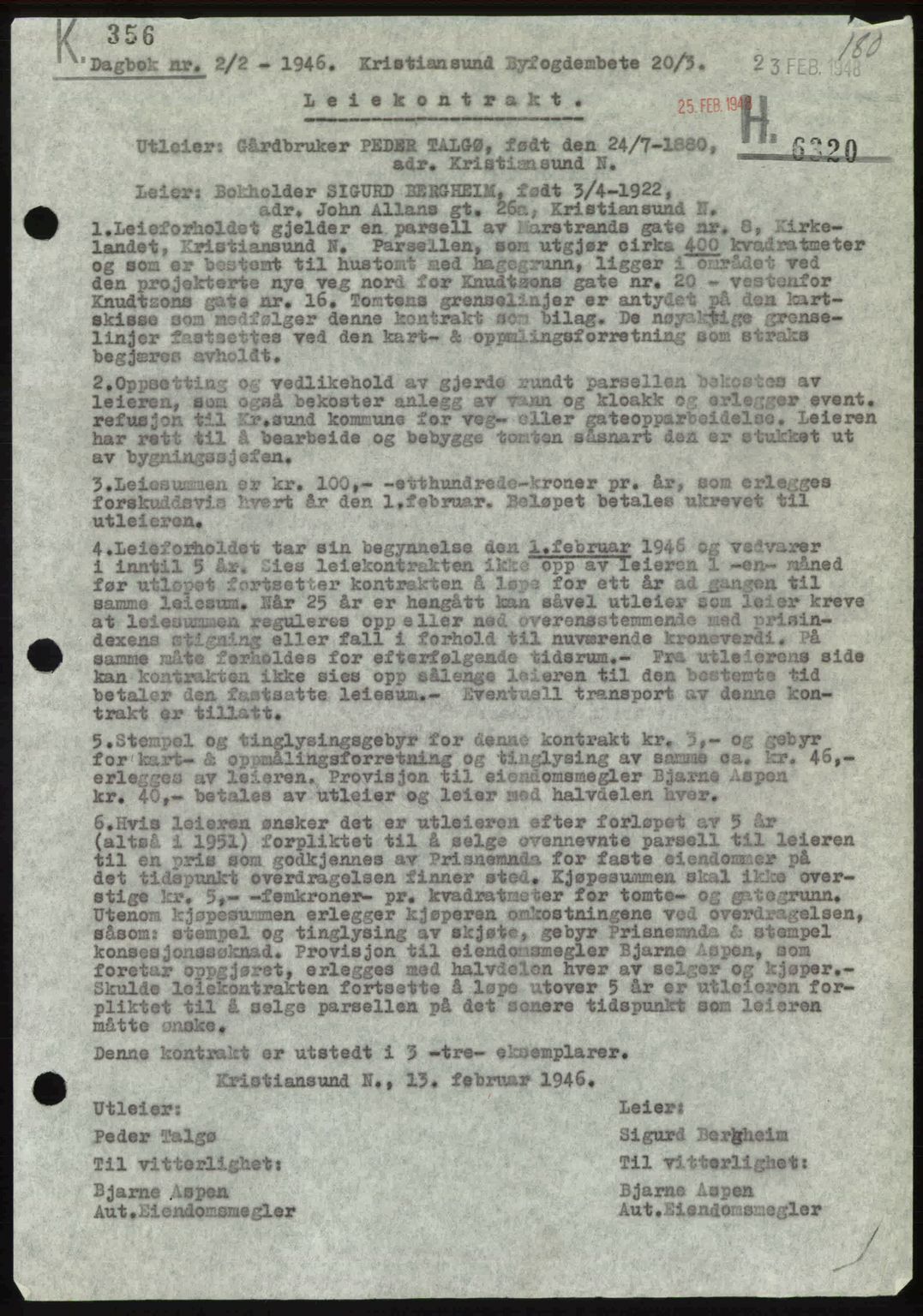 Kristiansund byfogd, AV/SAT-A-4587/A/27: Pantebok nr. 44, 1947-1948, Dagboknr: 488/1948