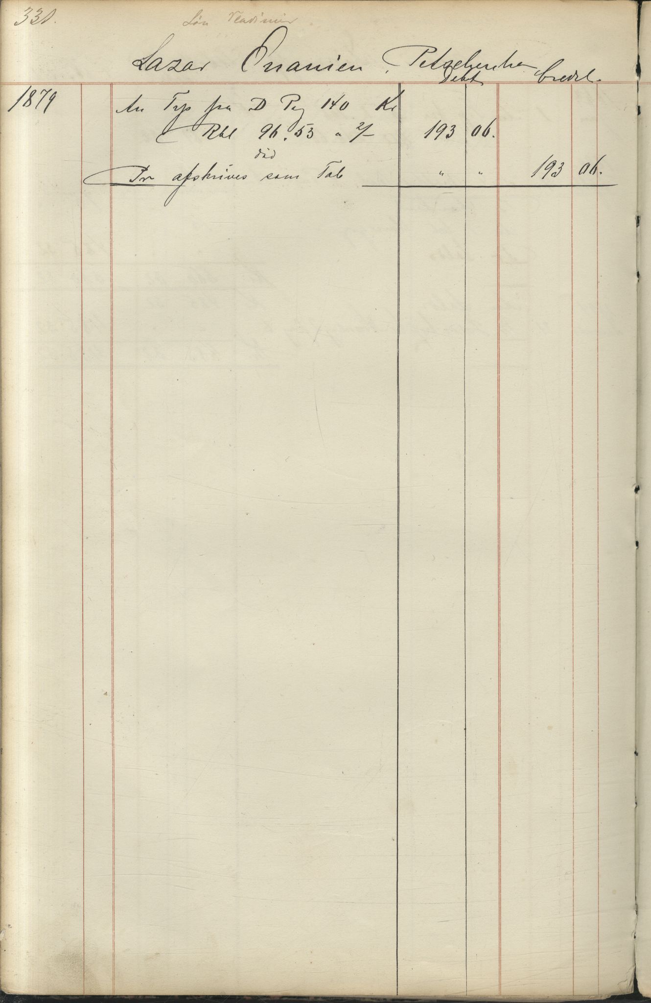 Brodtkorb handel A/S, VAMU/A-0001/F/Fc/L0001/0001: Konto for kvener og nordmenn på Kolahalvøya  / Conto for Kvæner og Nordmænd paa Russefinmarken No 1, 1868-1894, s. 331