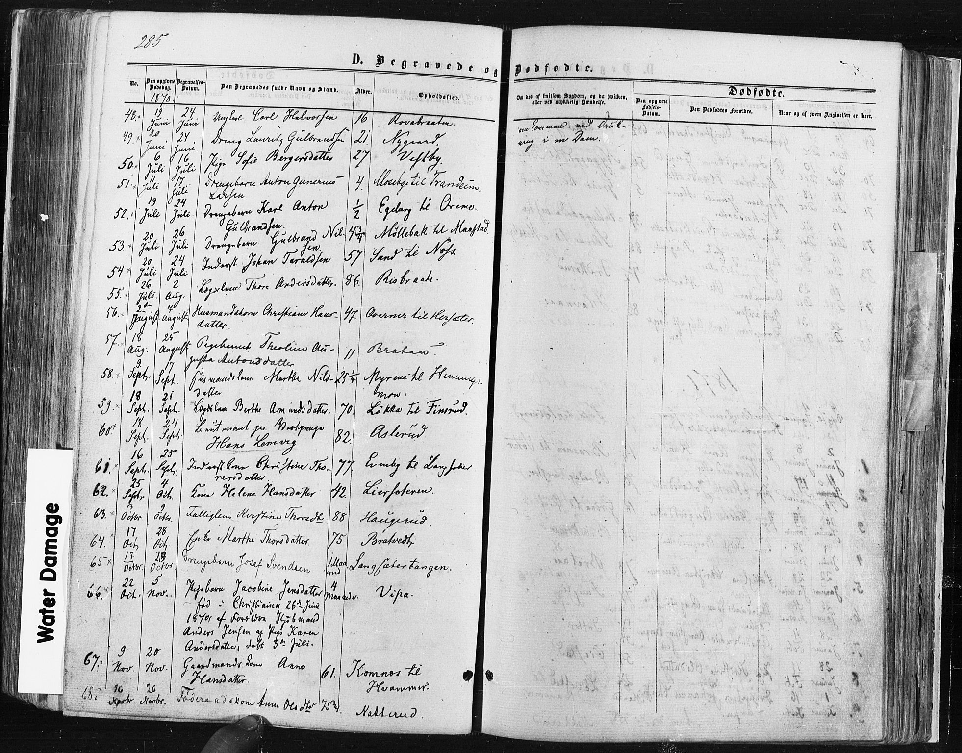 Trøgstad prestekontor Kirkebøker, AV/SAO-A-10925/F/Fa/L0009: Ministerialbok nr. I 9, 1865-1877, s. 285