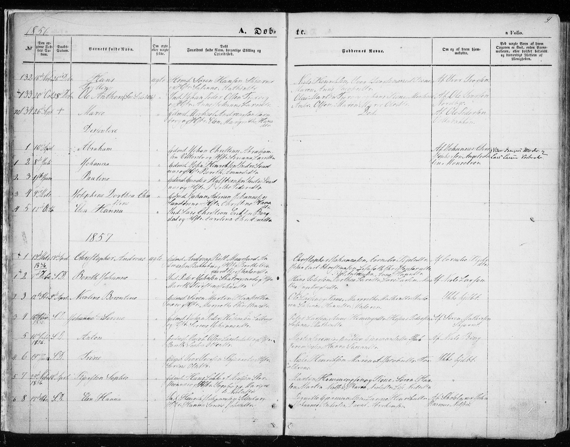 Balsfjord sokneprestembete, AV/SATØ-S-1303/G/Gaa/L0003kirke: Ministerialbok nr. 3, 1856-1870, s. 9