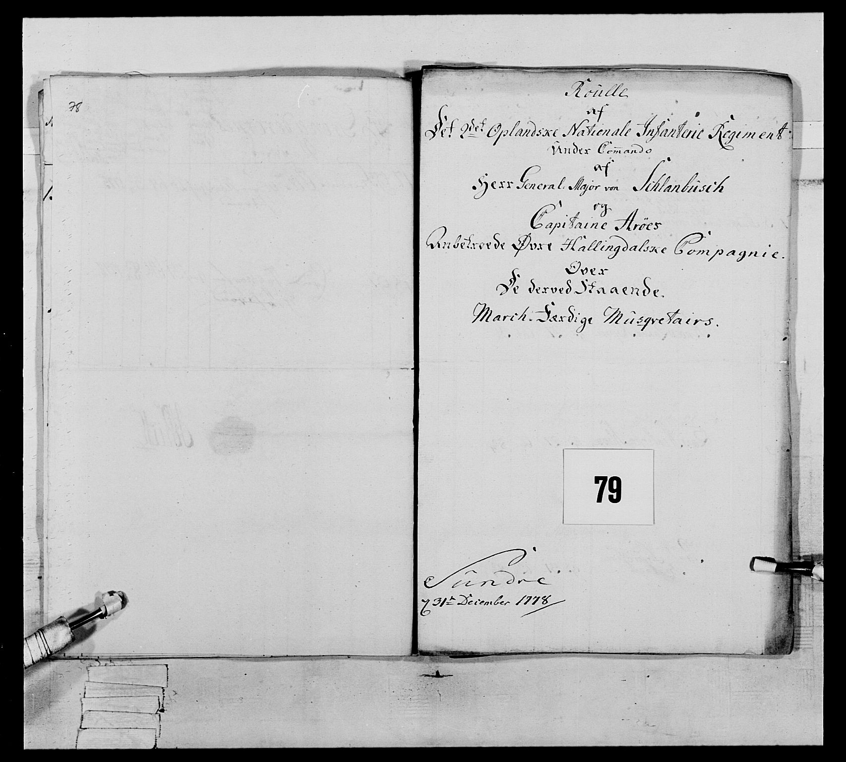 Generalitets- og kommissariatskollegiet, Det kongelige norske kommissariatskollegium, AV/RA-EA-5420/E/Eh/L0064: 2. Opplandske nasjonale infanteriregiment, 1774-1784, s. 367