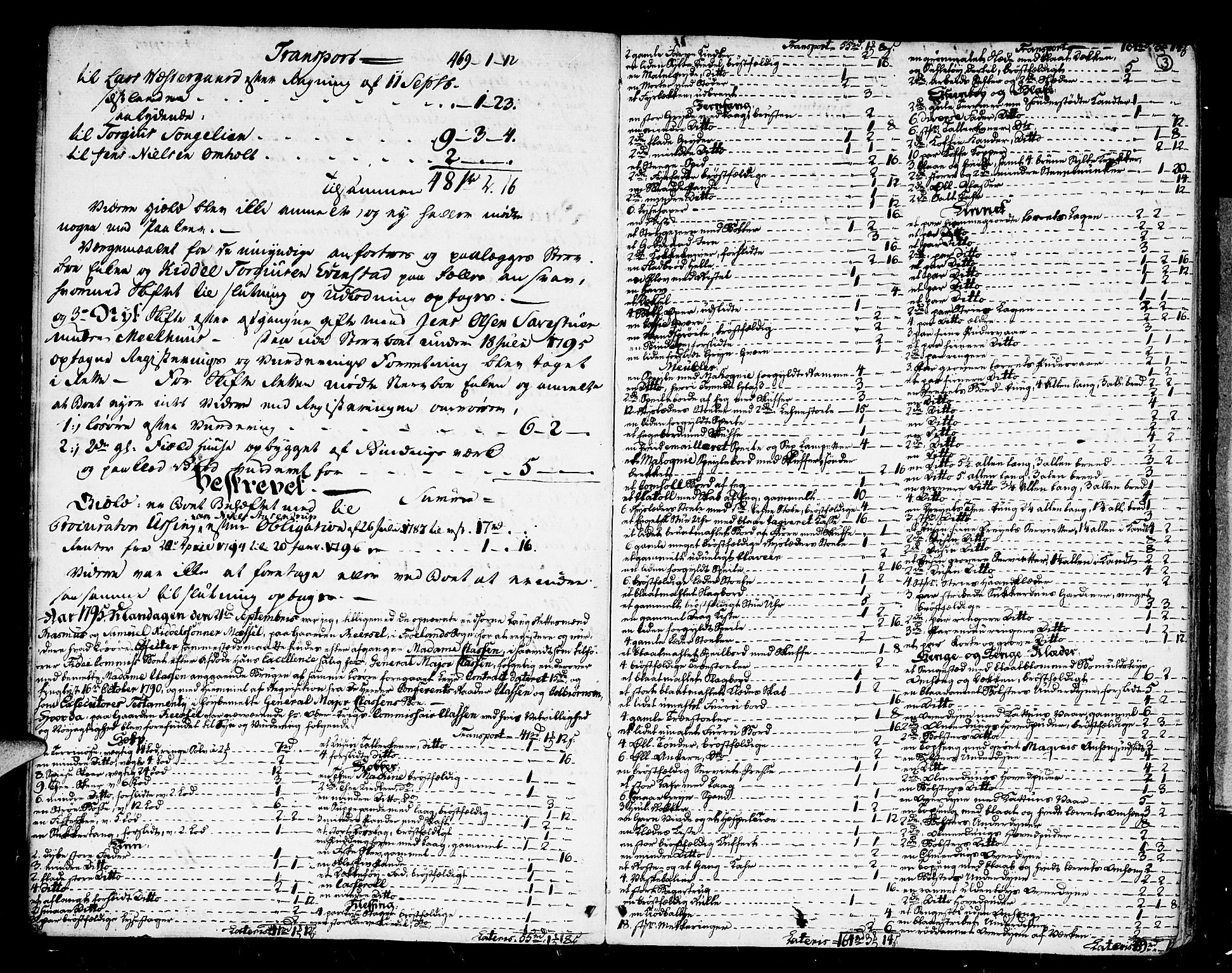 Nedenes sorenskriveri før 1824, SAK/1221-0007/H/Hc/L0044: Skifteprotokoll med register nr 30, 1795-1824, s. 2b-3a