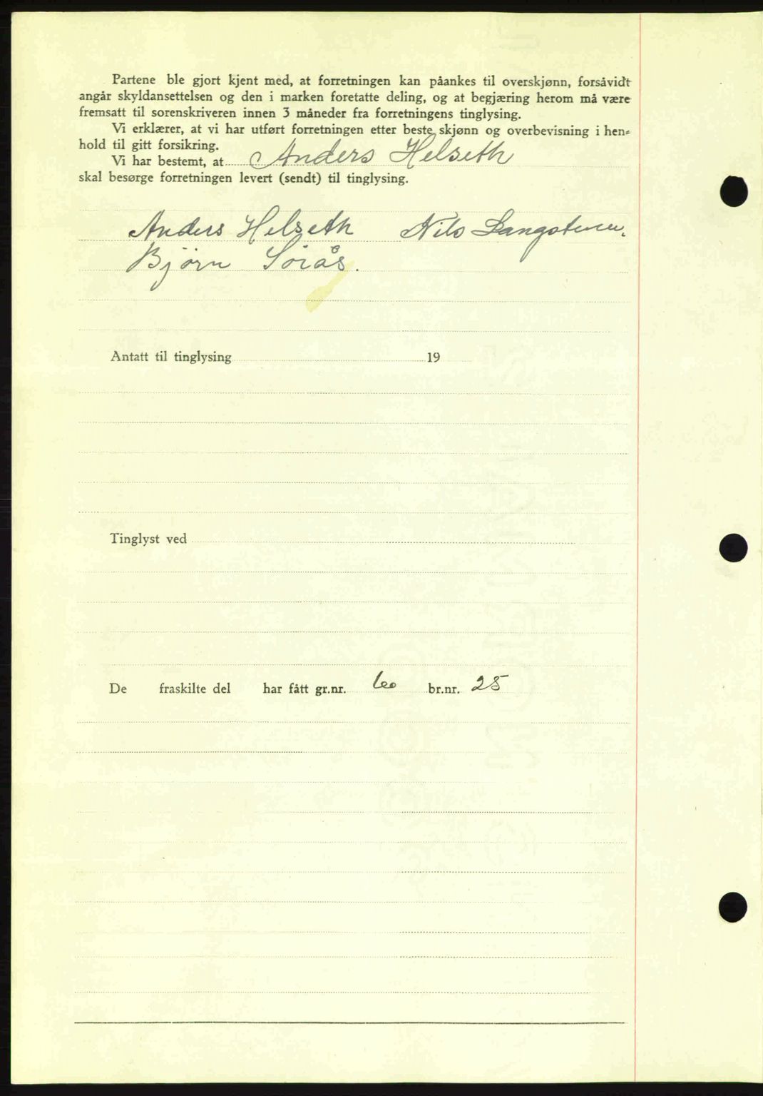 Romsdal sorenskriveri, AV/SAT-A-4149/1/2/2C: Pantebok nr. A12, 1942-1942, Dagboknr: 951/1942