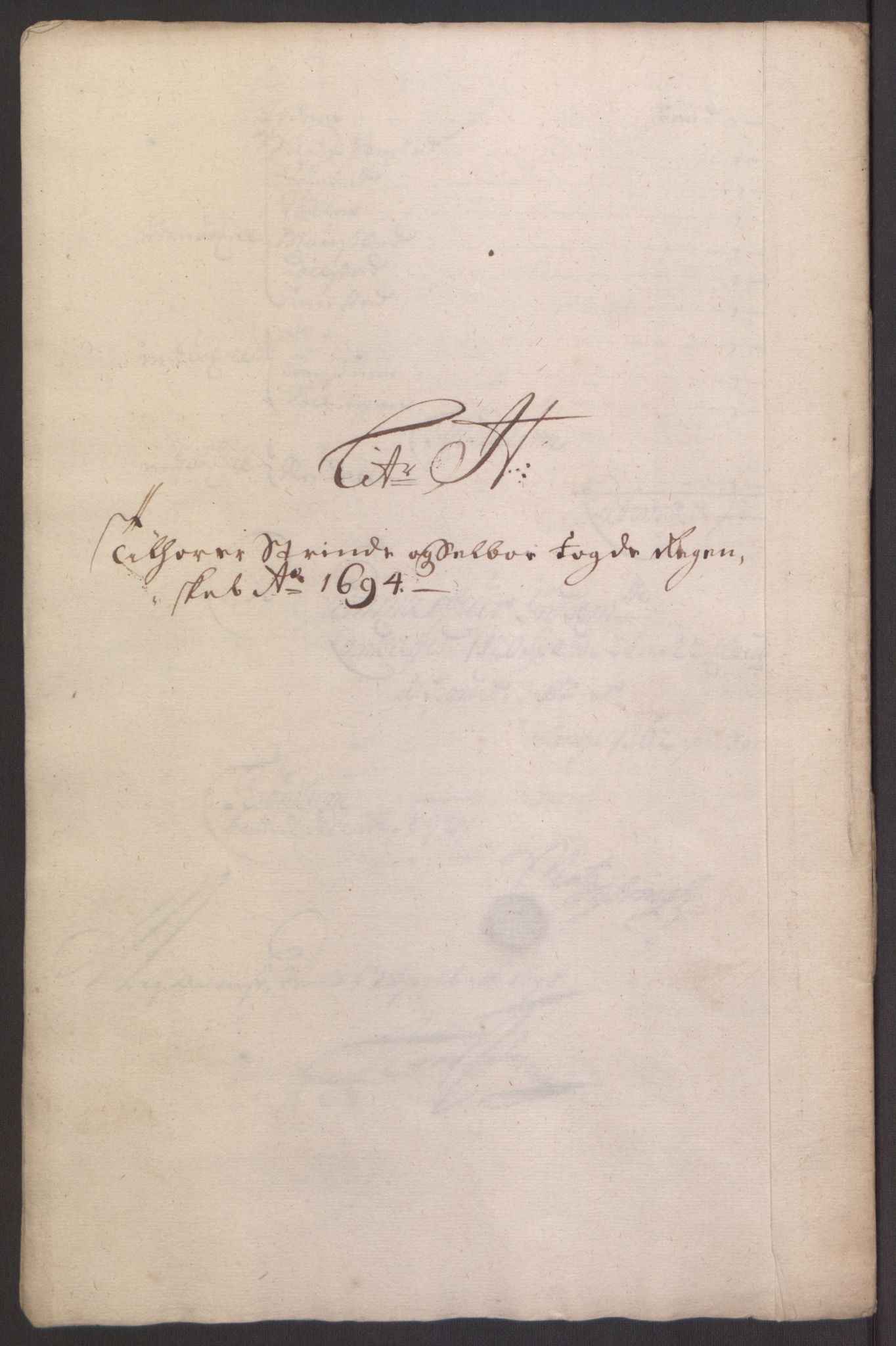 Rentekammeret inntil 1814, Reviderte regnskaper, Fogderegnskap, RA/EA-4092/R61/L4104: Fogderegnskap Strinda og Selbu, 1693-1694, s. 254
