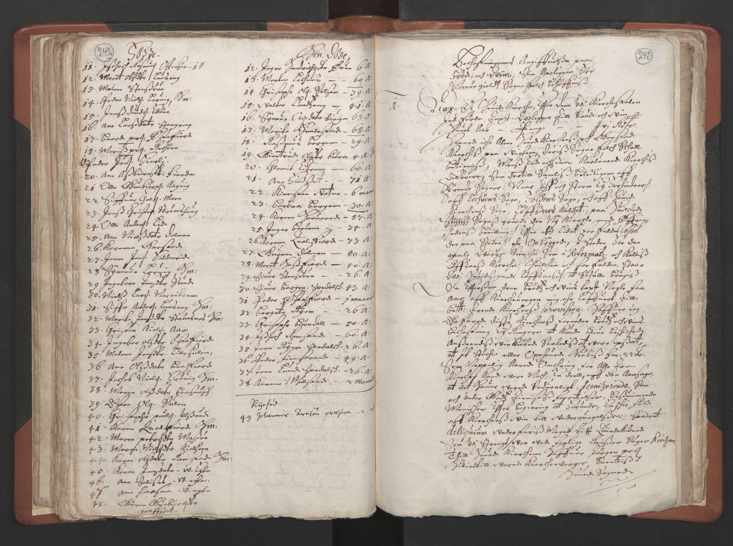 RA, Sogneprestenes manntall 1664-1666, nr. 34: Namdal prosti, 1664-1666, s. 242-243