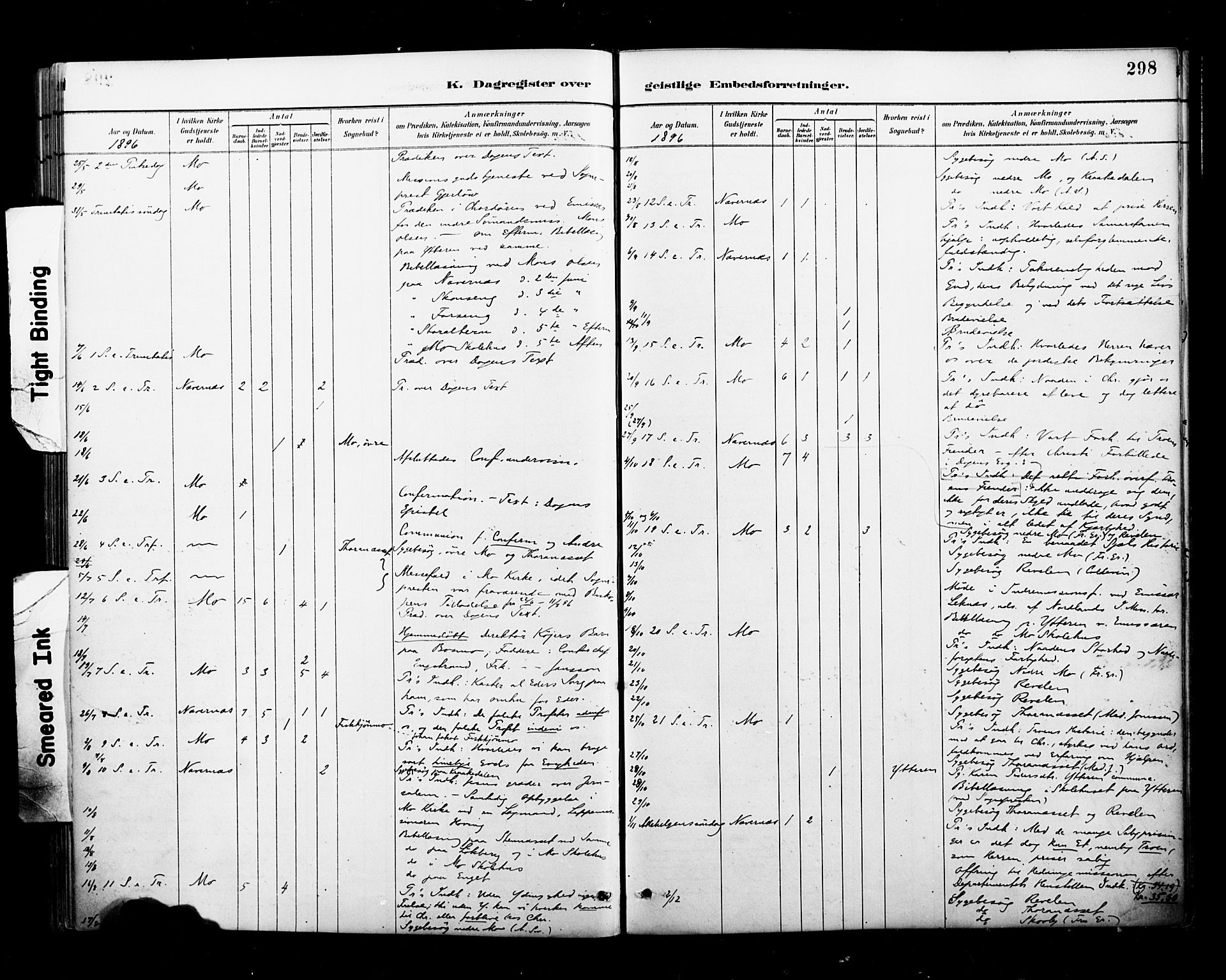 Ministerialprotokoller, klokkerbøker og fødselsregistre - Nordland, AV/SAT-A-1459/827/L0401: Ministerialbok nr. 827A13, 1887-1905, s. 298