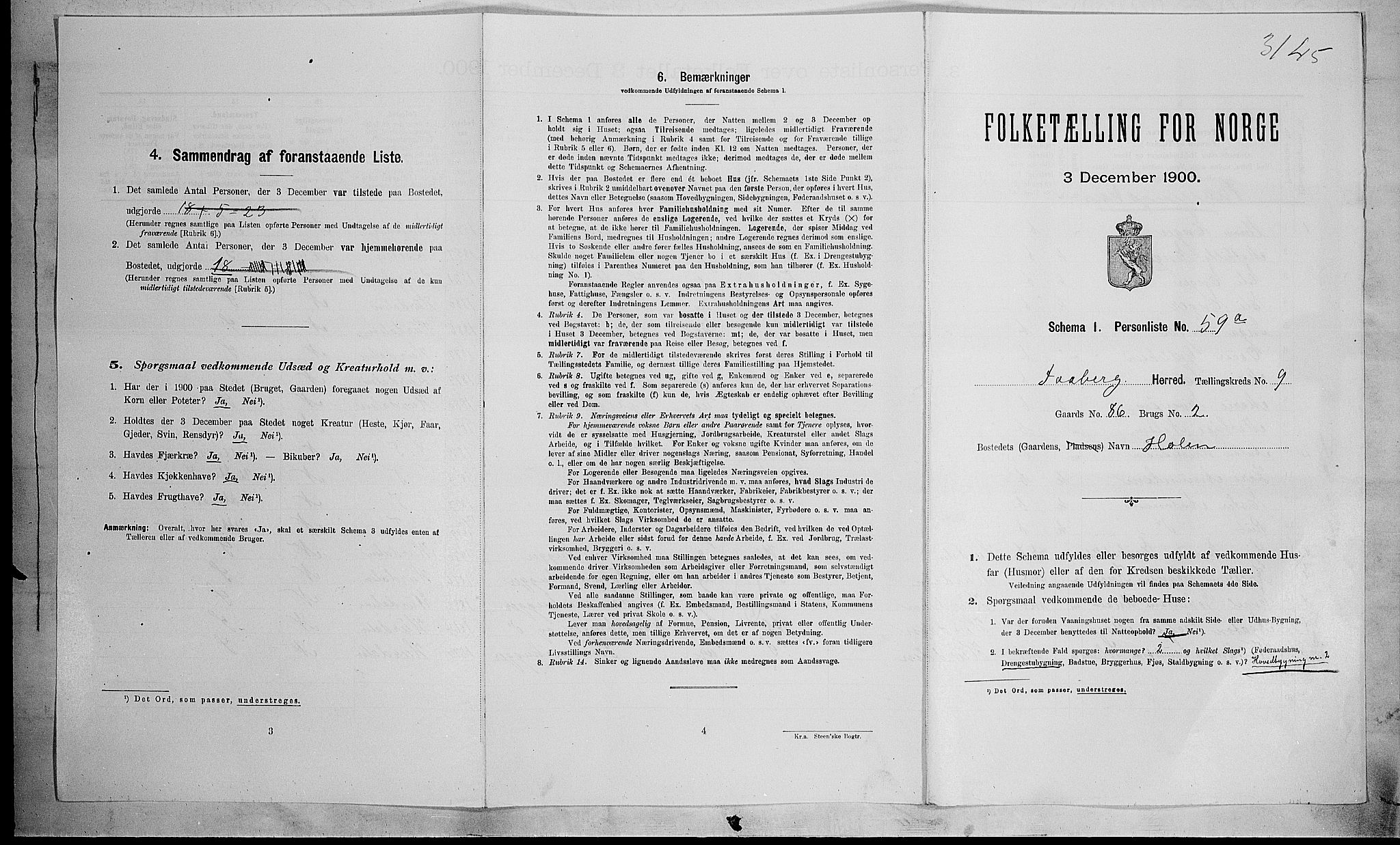 SAH, Folketelling 1900 for 0524 Fåberg herred, 1900, s. 1005