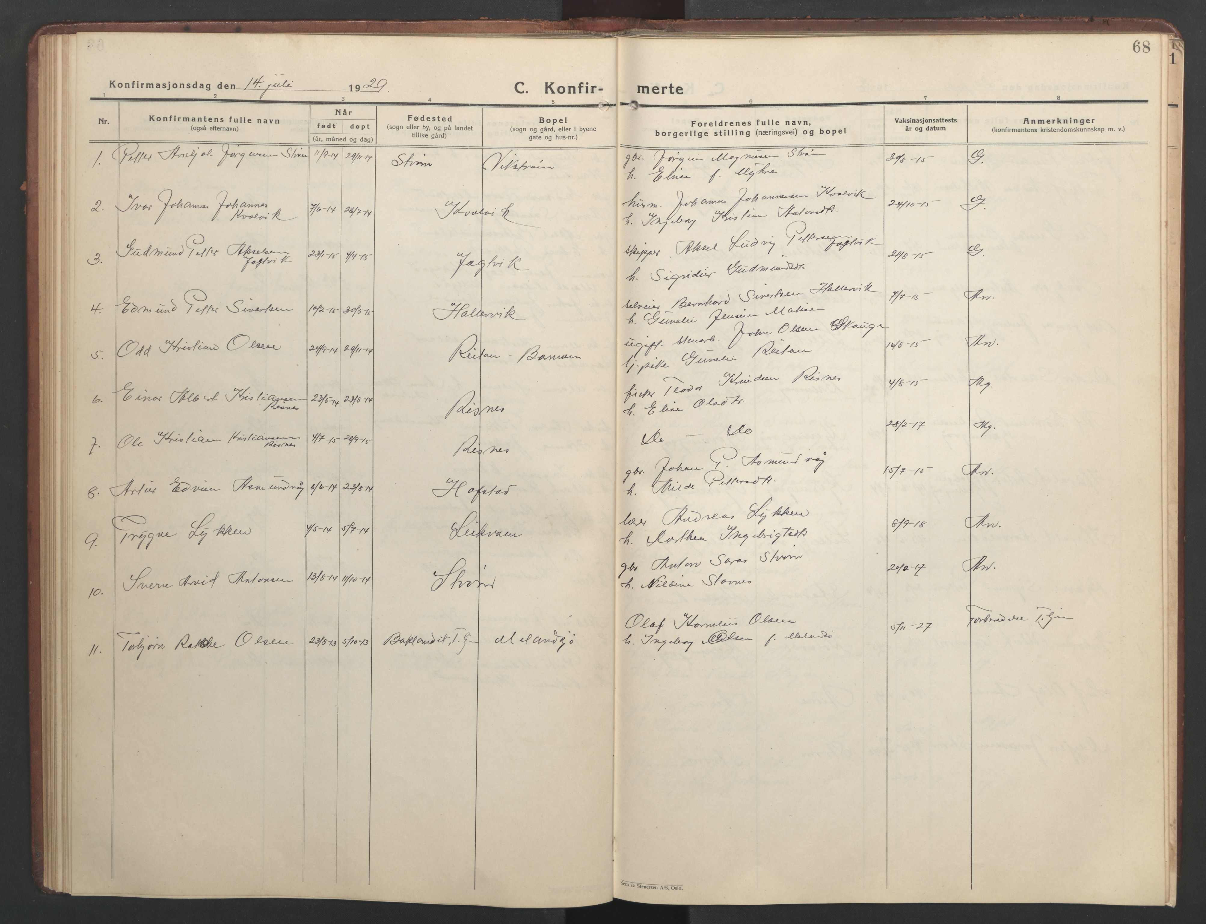 Ministerialprotokoller, klokkerbøker og fødselsregistre - Sør-Trøndelag, AV/SAT-A-1456/634/L0544: Klokkerbok nr. 634C06, 1927-1948, s. 68