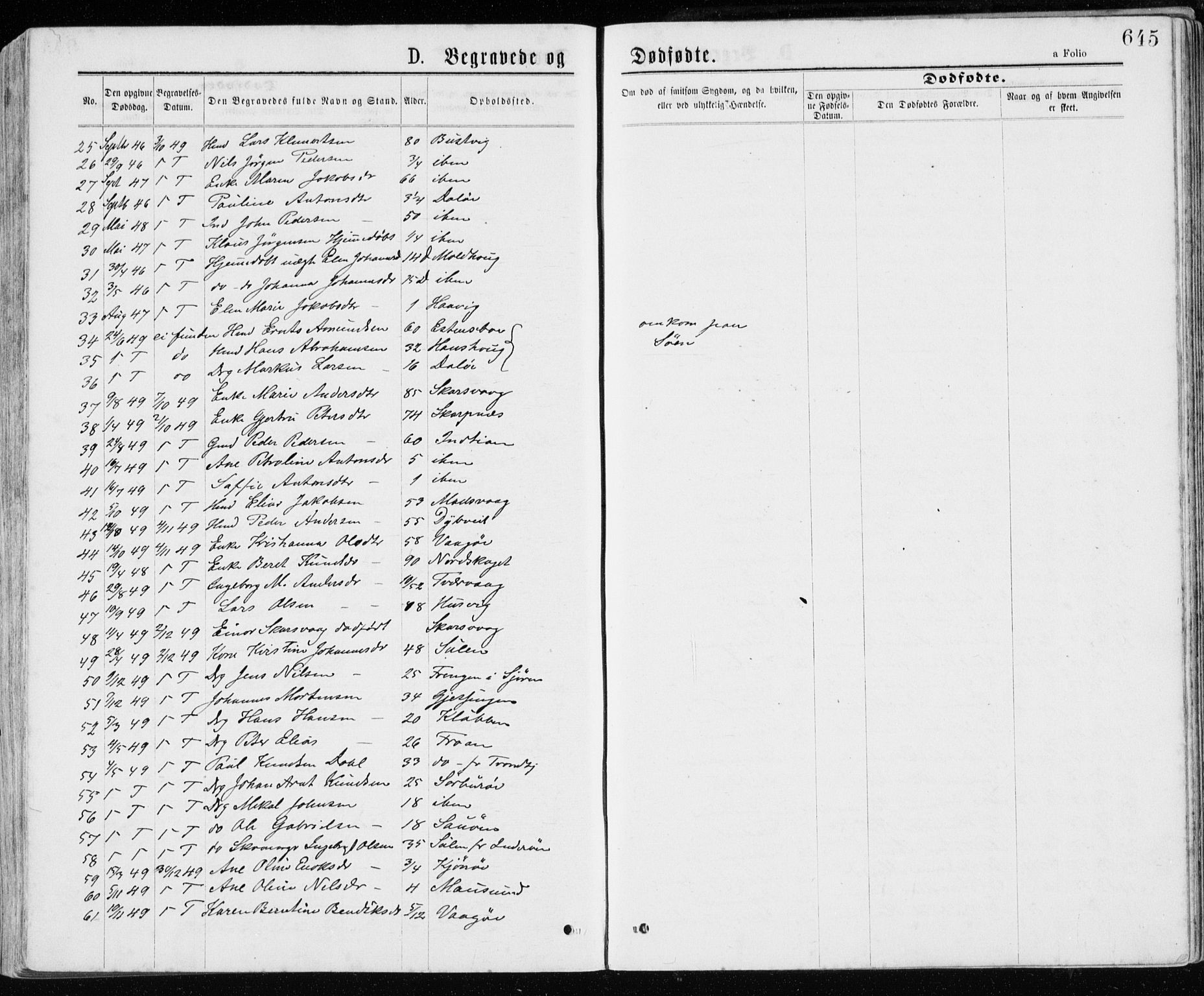 Ministerialprotokoller, klokkerbøker og fødselsregistre - Sør-Trøndelag, SAT/A-1456/640/L0576: Ministerialbok nr. 640A01, 1846-1876, s. 645