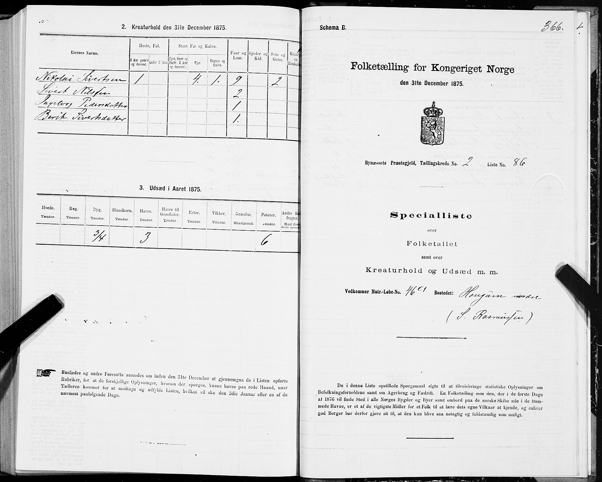 SAT, Folketelling 1875 for 1655P Byneset prestegjeld, 1875, s. 1366