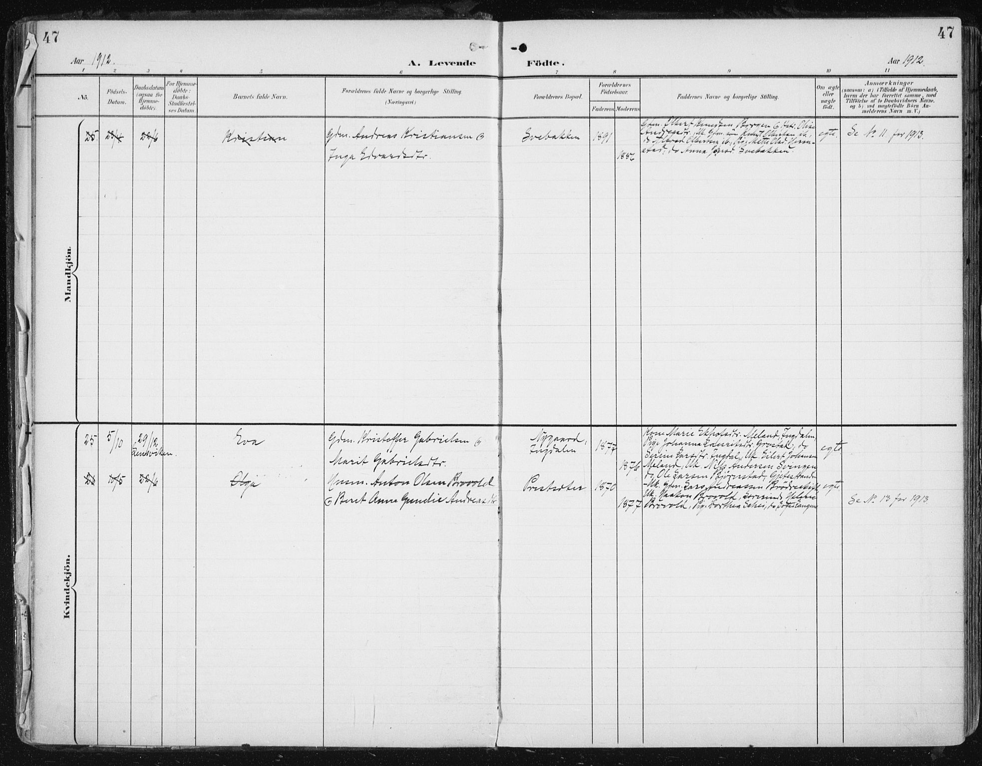 Ministerialprotokoller, klokkerbøker og fødselsregistre - Sør-Trøndelag, SAT/A-1456/646/L0616: Ministerialbok nr. 646A14, 1900-1918, s. 47