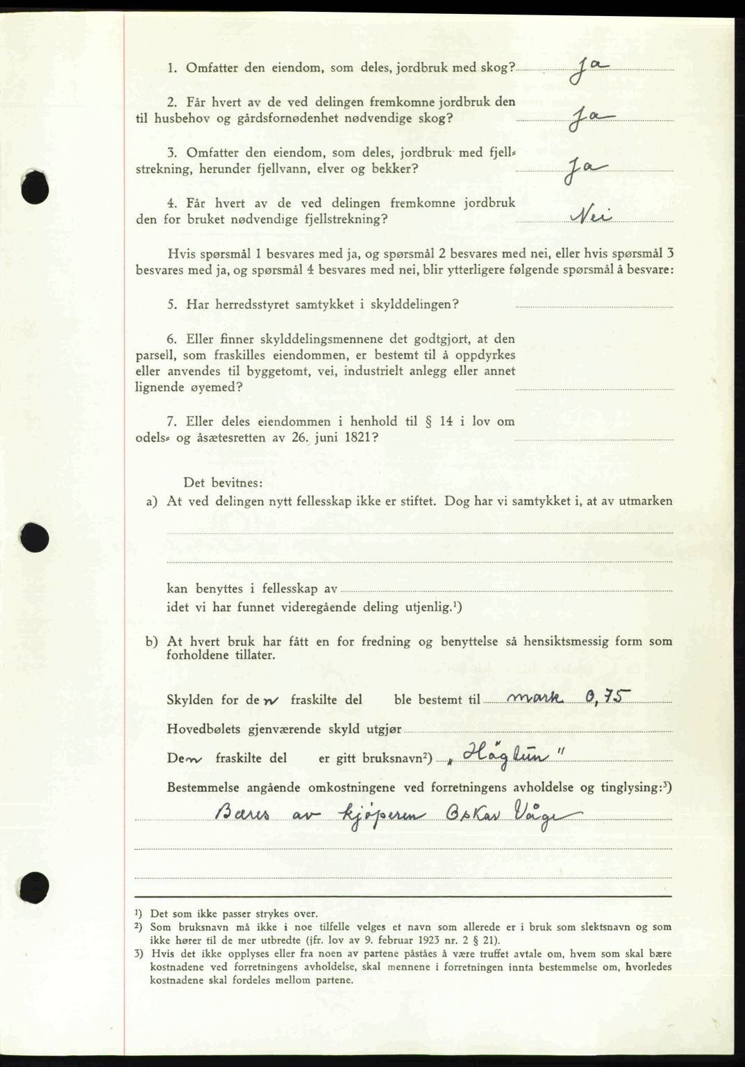 Romsdal sorenskriveri, AV/SAT-A-4149/1/2/2C: Pantebok nr. A22, 1947-1947, Dagboknr: 190/1947