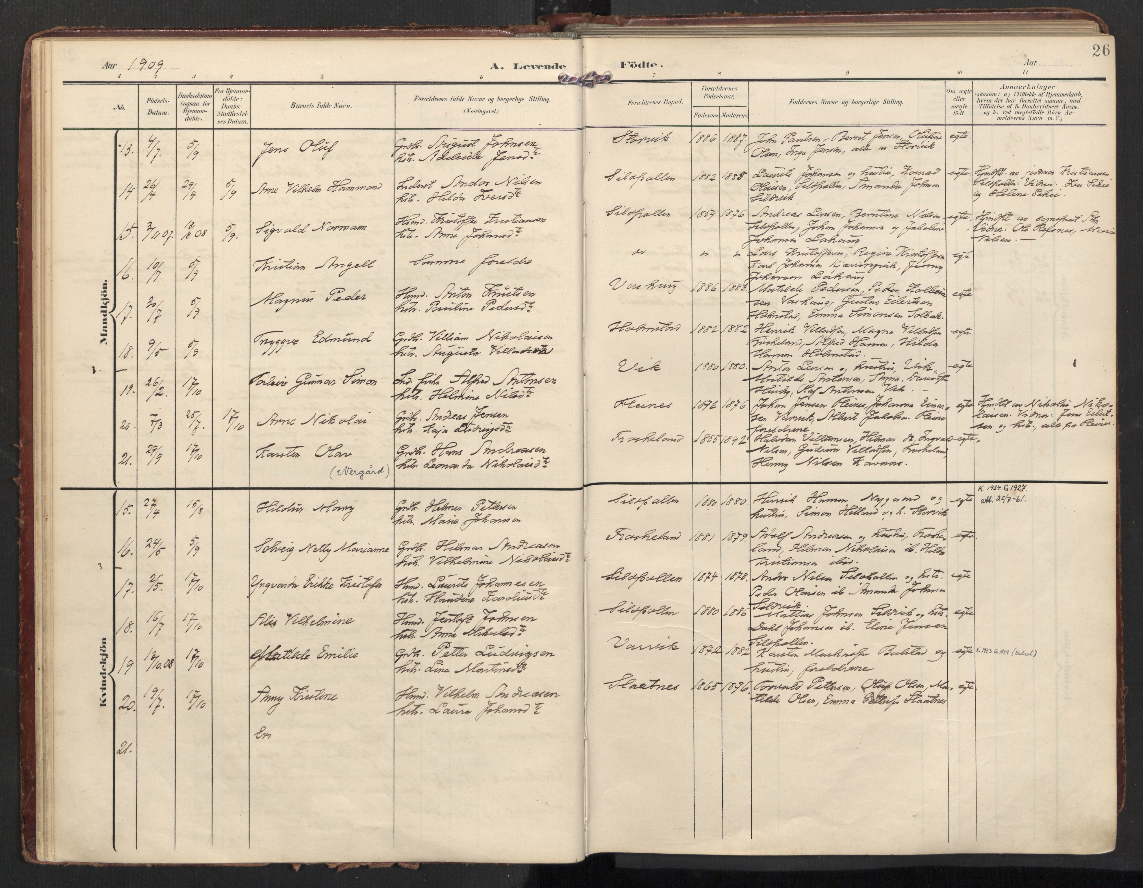 Ministerialprotokoller, klokkerbøker og fødselsregistre - Nordland, AV/SAT-A-1459/890/L1287: Ministerialbok nr. 890A02, 1903-1915, s. 26